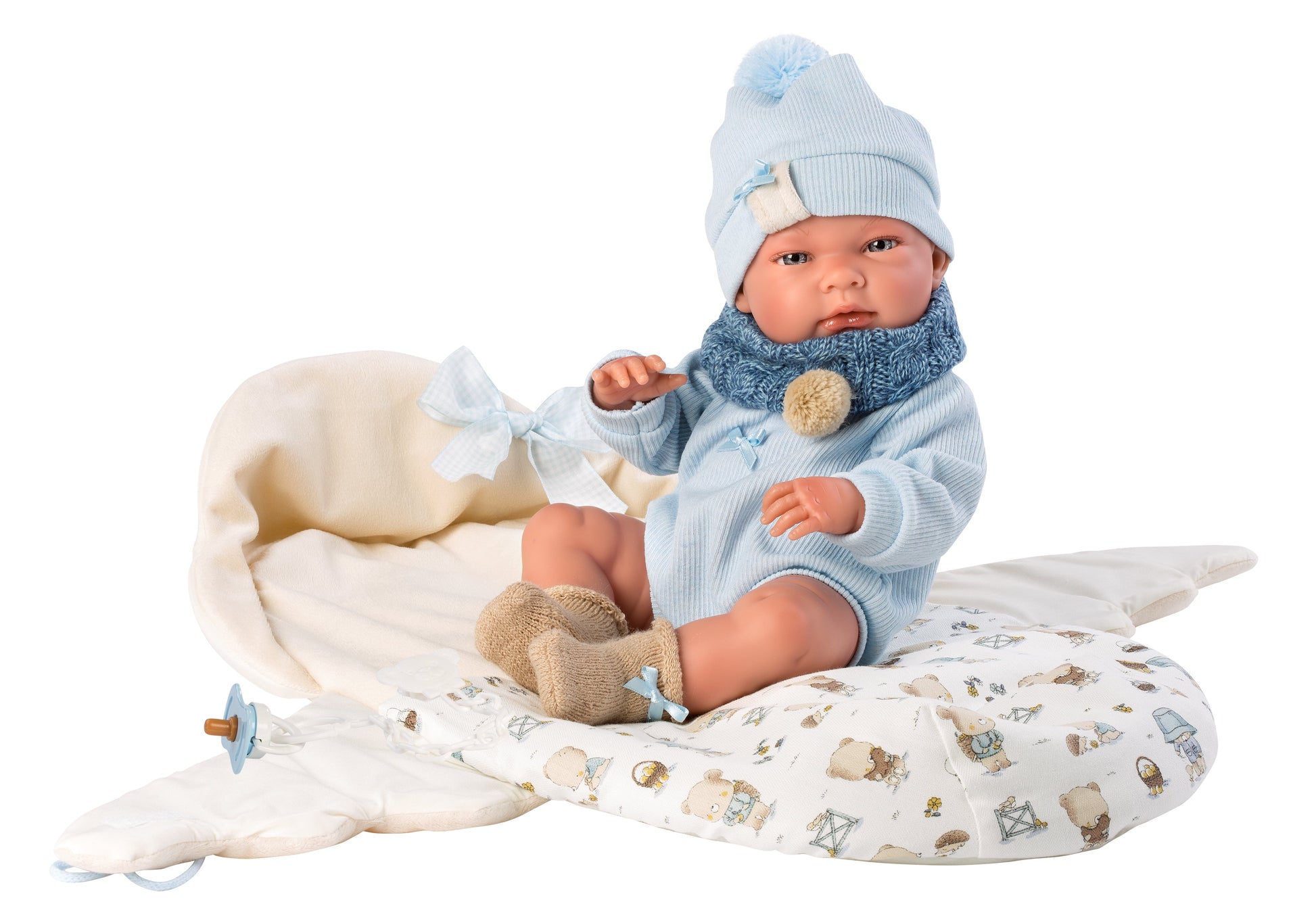 15.7" Anatomically-Correct Newborn Doll Kyle with Sleeping Bag