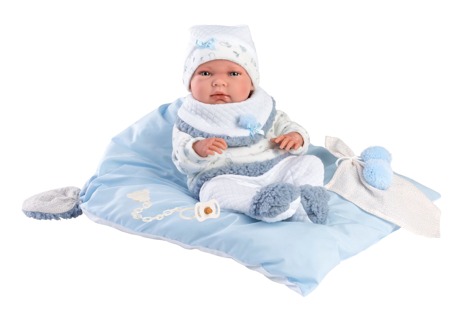 15.7" Anatomically-Correct Newborn Doll Andrew with Cushion