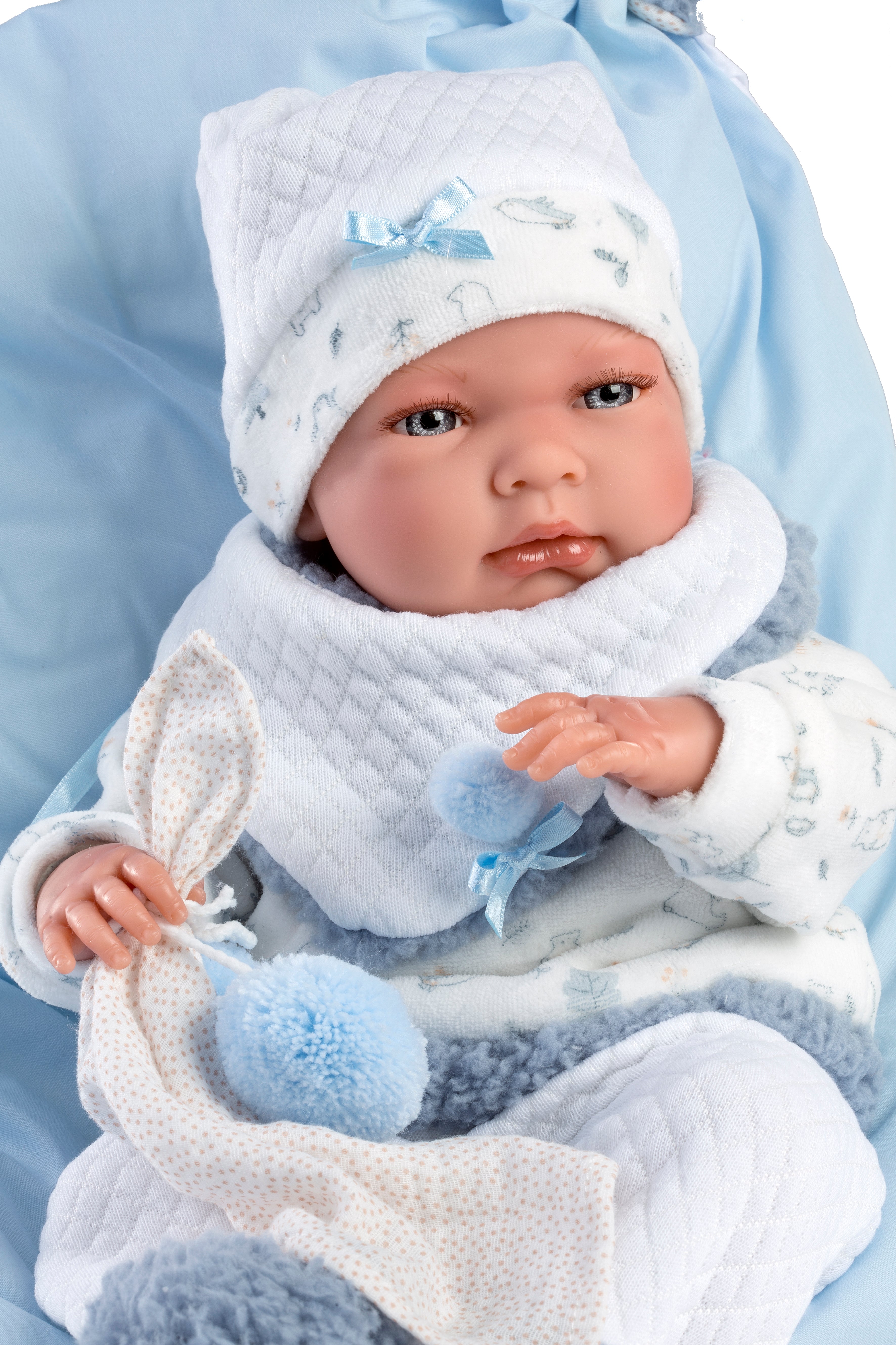 15.7" Anatomically-Correct Newborn Doll Andrew with Cushion