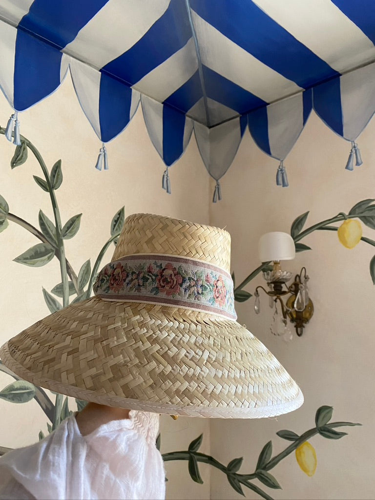 Amaryllis Sun Hat - Red Wide & Short Grosgrain Ribbon