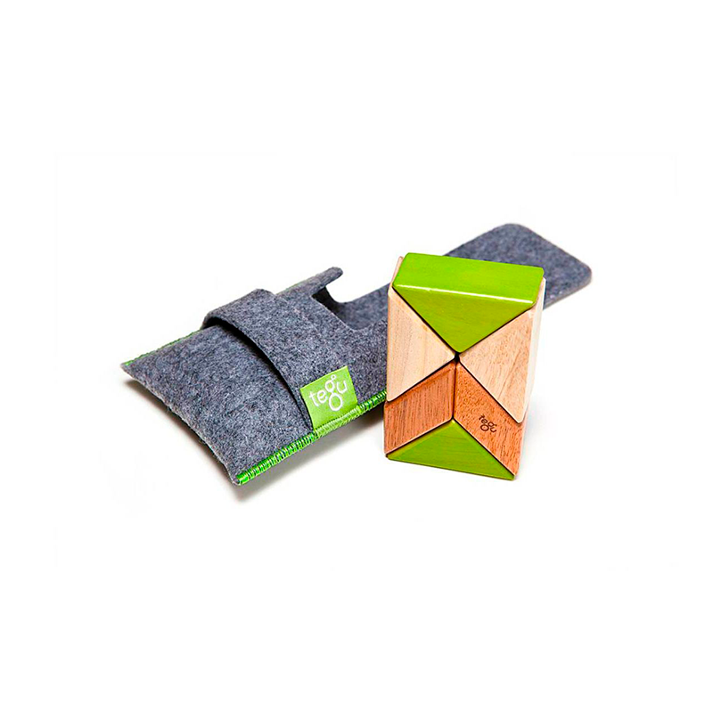 Pocket Pouch Prism <br>magnetic Wooden Blocks <br>6 Pieces