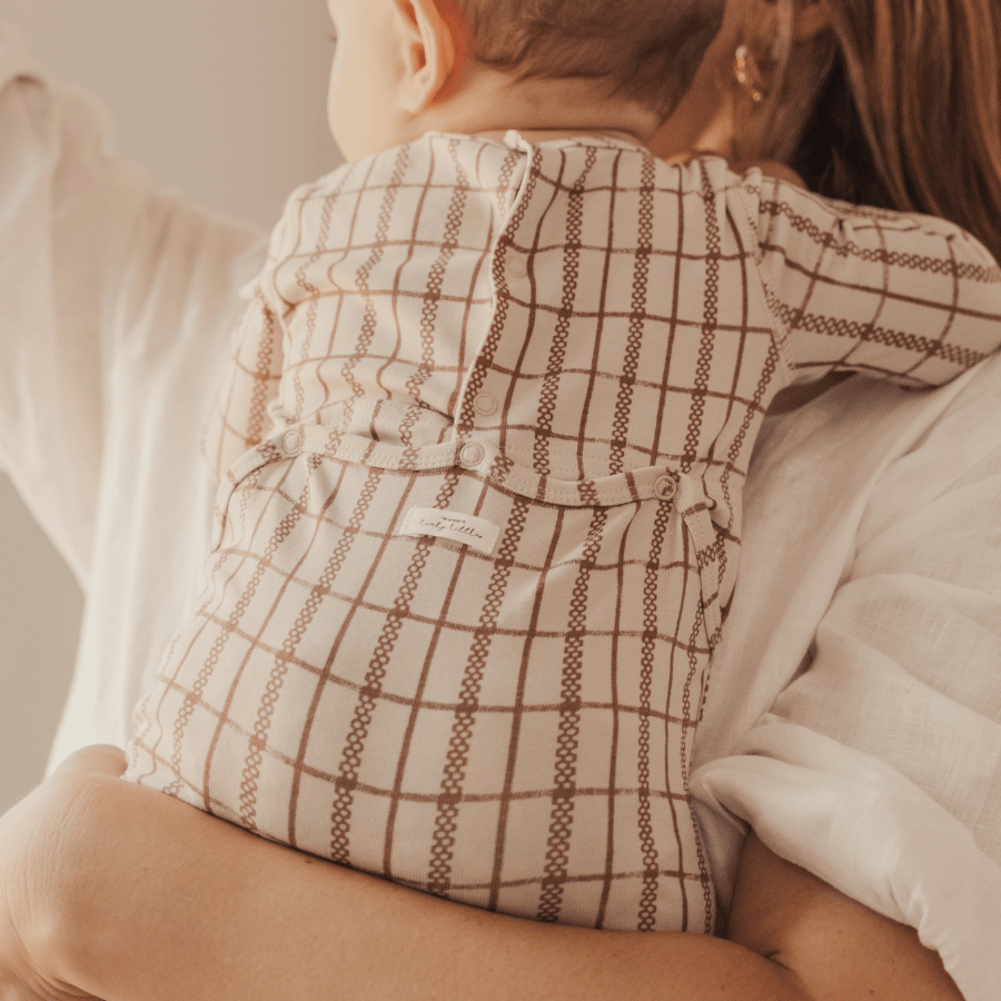 The Printed Romper - Mauve Check