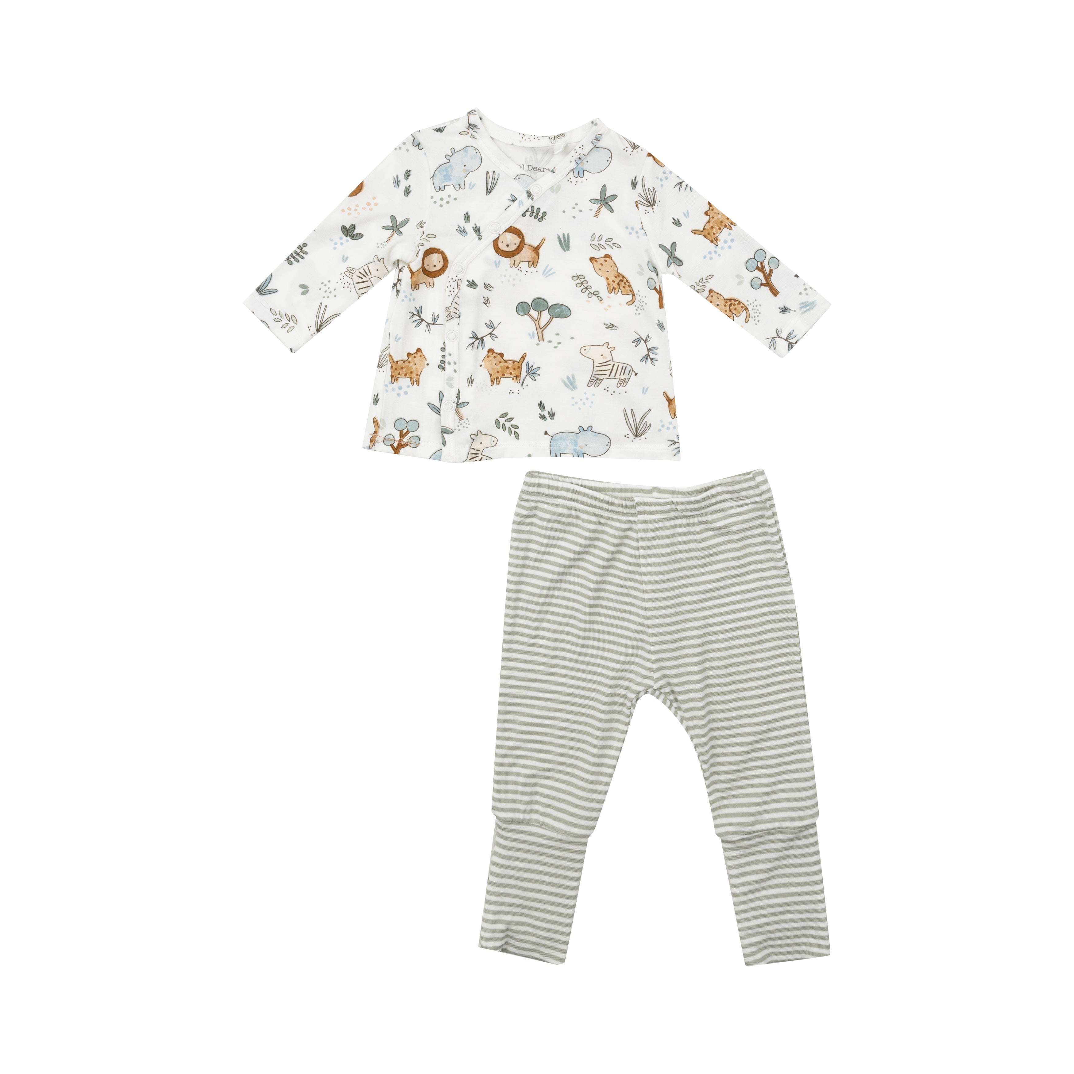 Tmh Set With Roll Over Cuff Pant - Delicate Safari