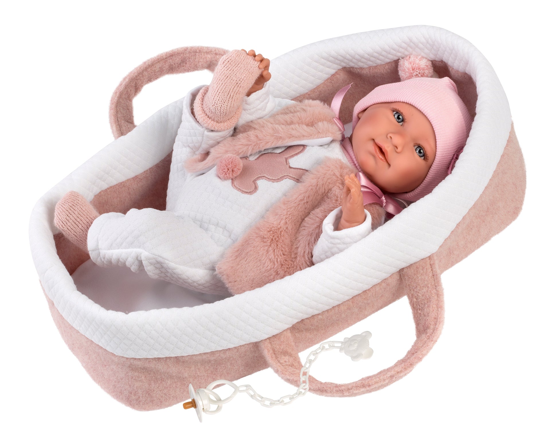 16.5" Articulated Crying Newborn Doll Opal with Carrycot