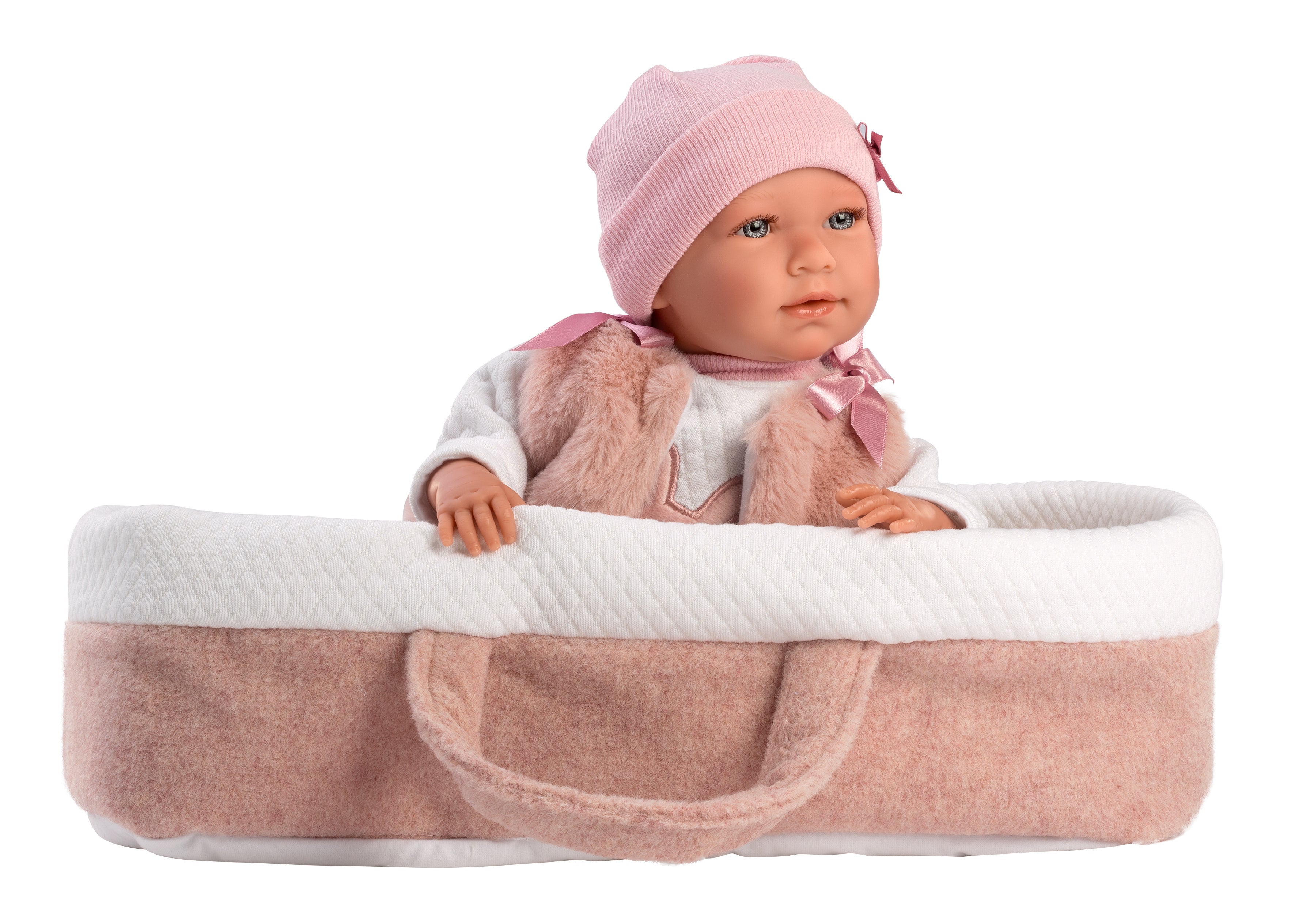 16.5" Articulated Crying Newborn Doll Opal with Carrycot