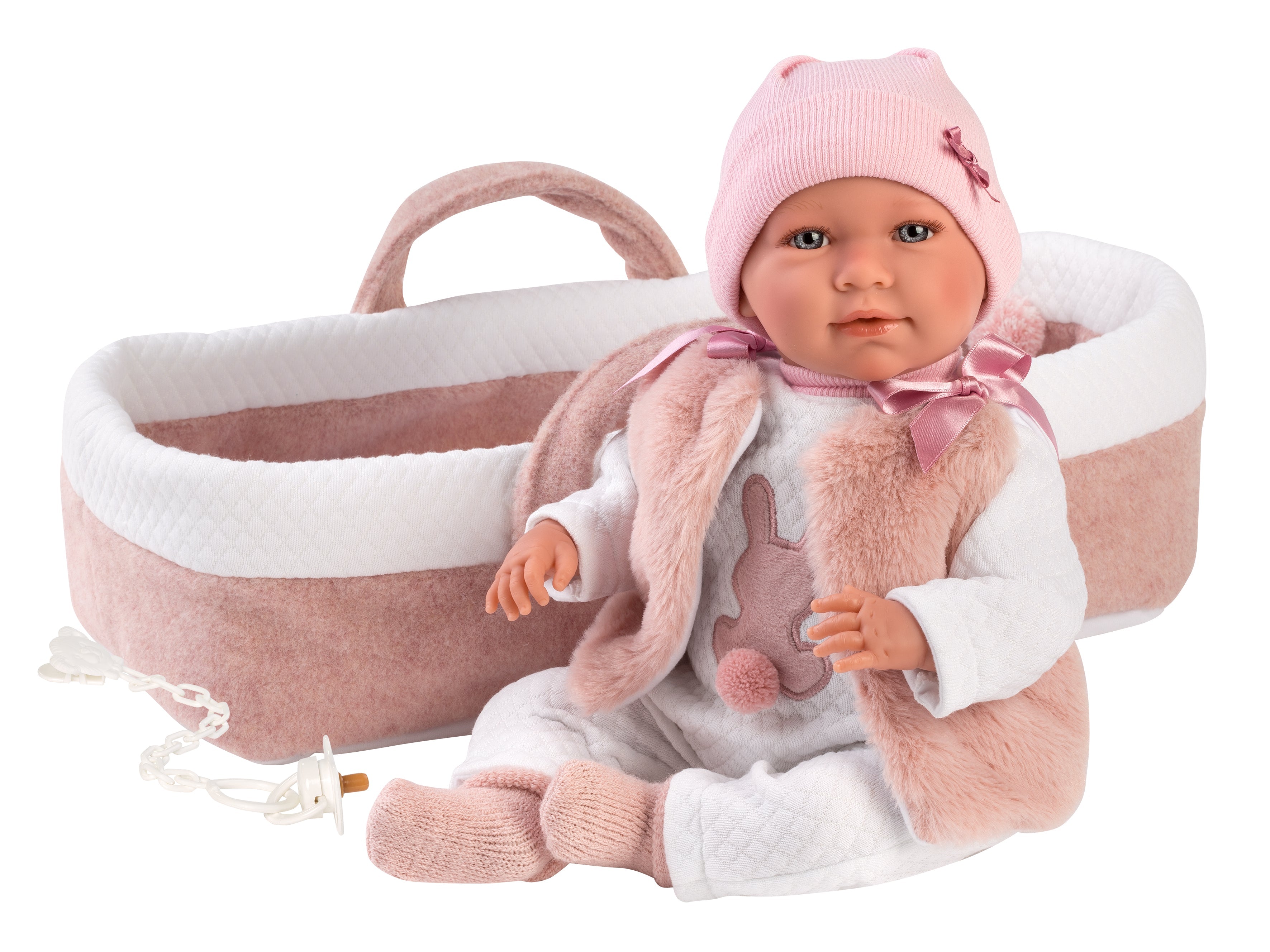 16.5" Articulated Crying Newborn Doll Opal with Carrycot