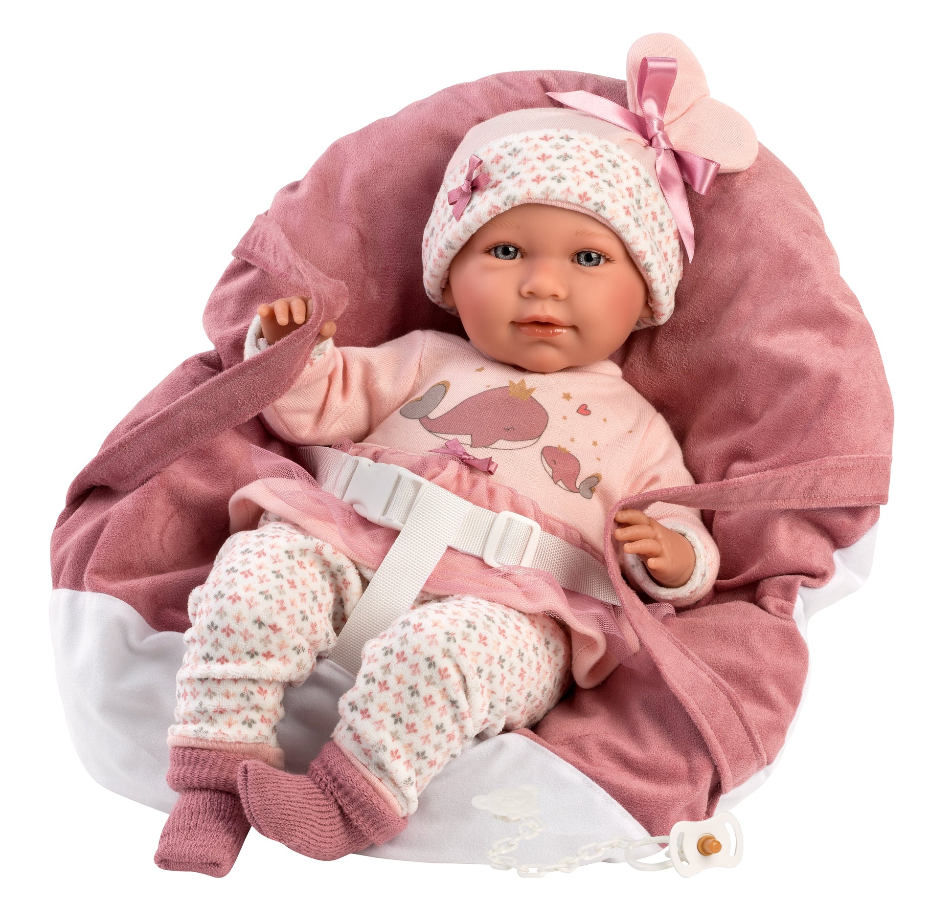 16.5" Articulated Crying Newborn Doll Selena with Baby Carrier