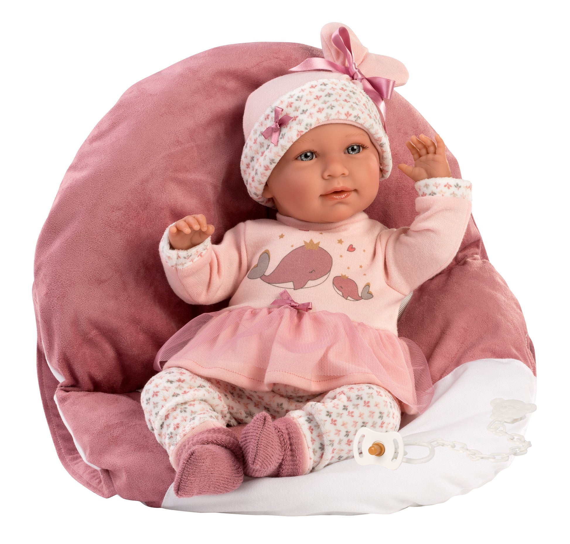 16.5" Articulated Crying Newborn Doll Selena with Baby Carrier