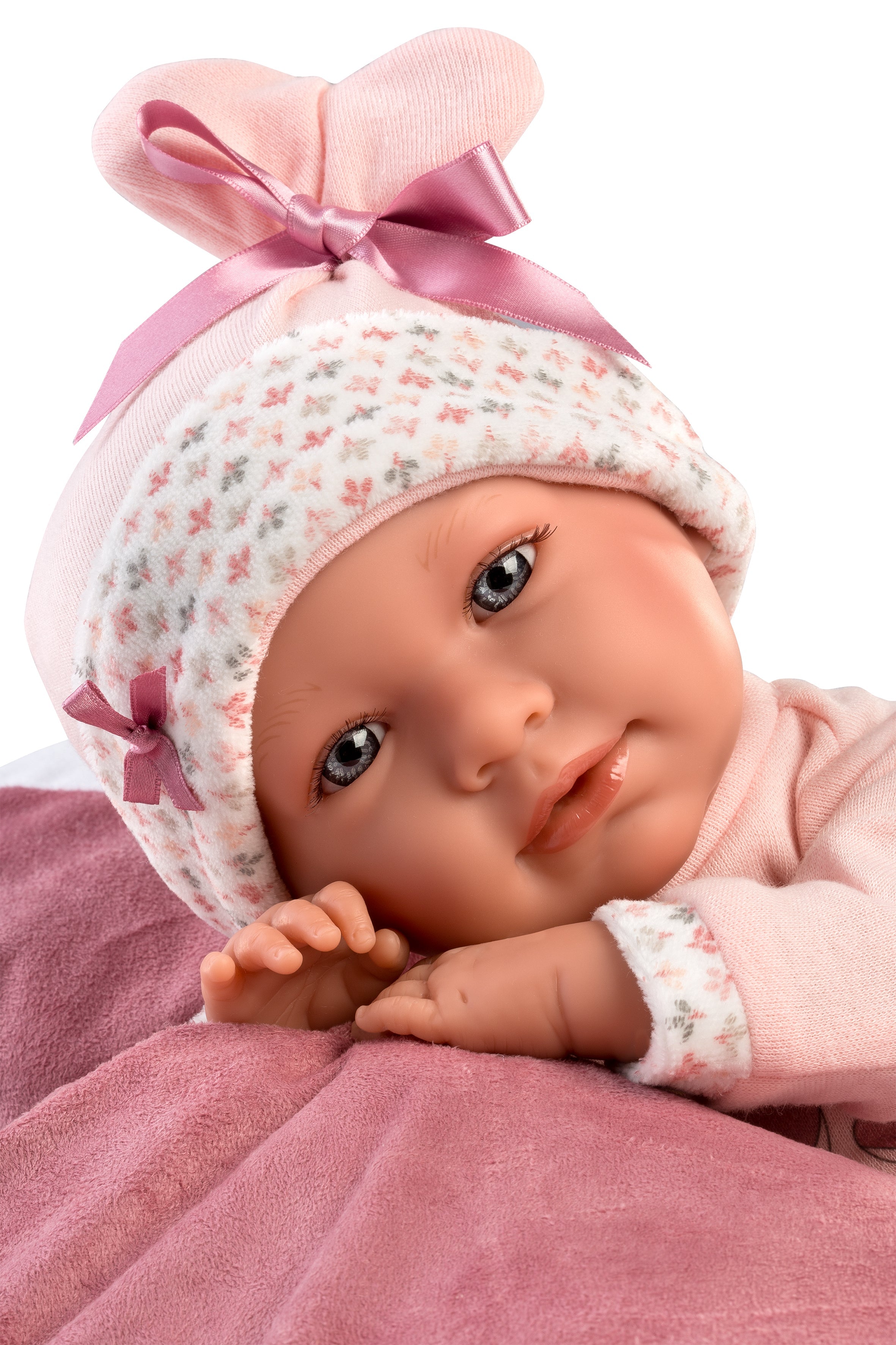 16.5" Articulated Crying Newborn Doll Selena with Baby Carrier