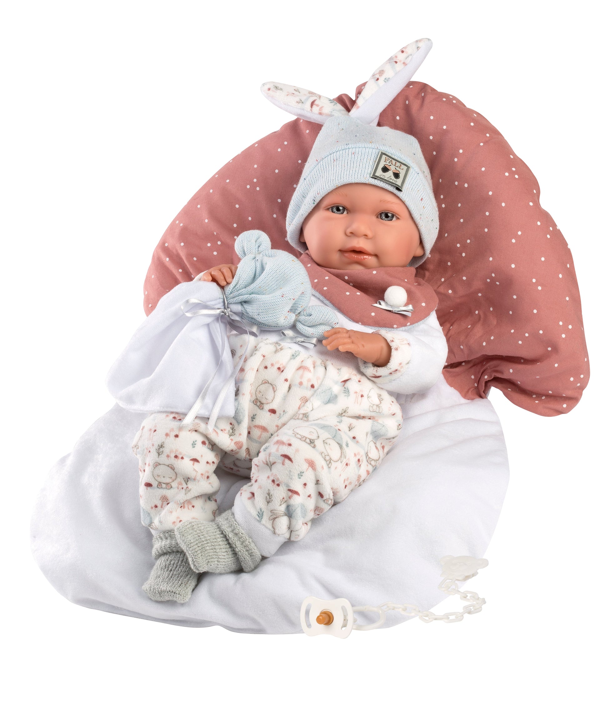 16.5" Articulated Crying Newborn Doll Faith with Mushroom Cushion