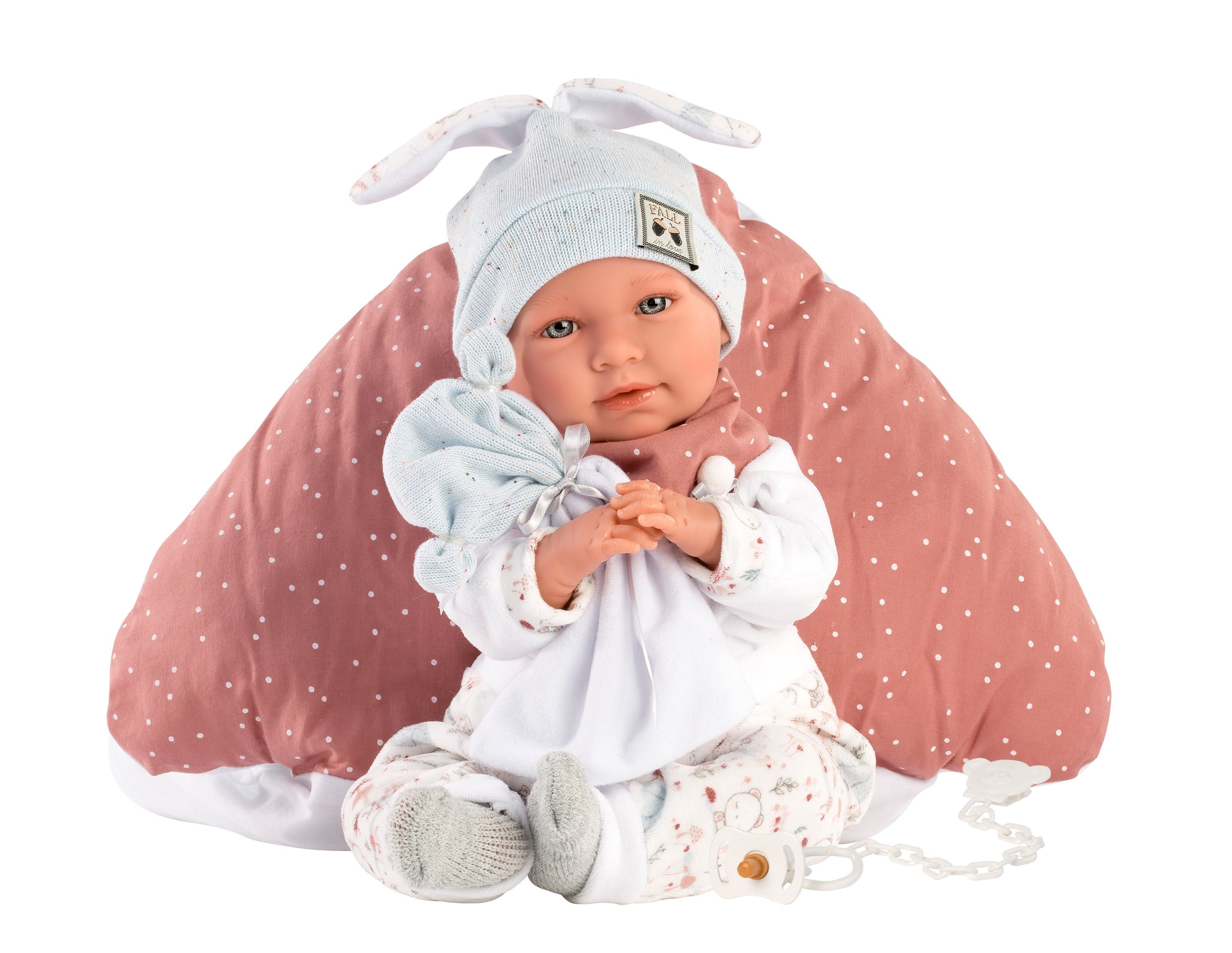 16.5" Articulated Crying Newborn Doll Faith with Mushroom Cushion