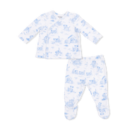 Puppy Toile Blue - Take Me Home Set With Convertible Pant