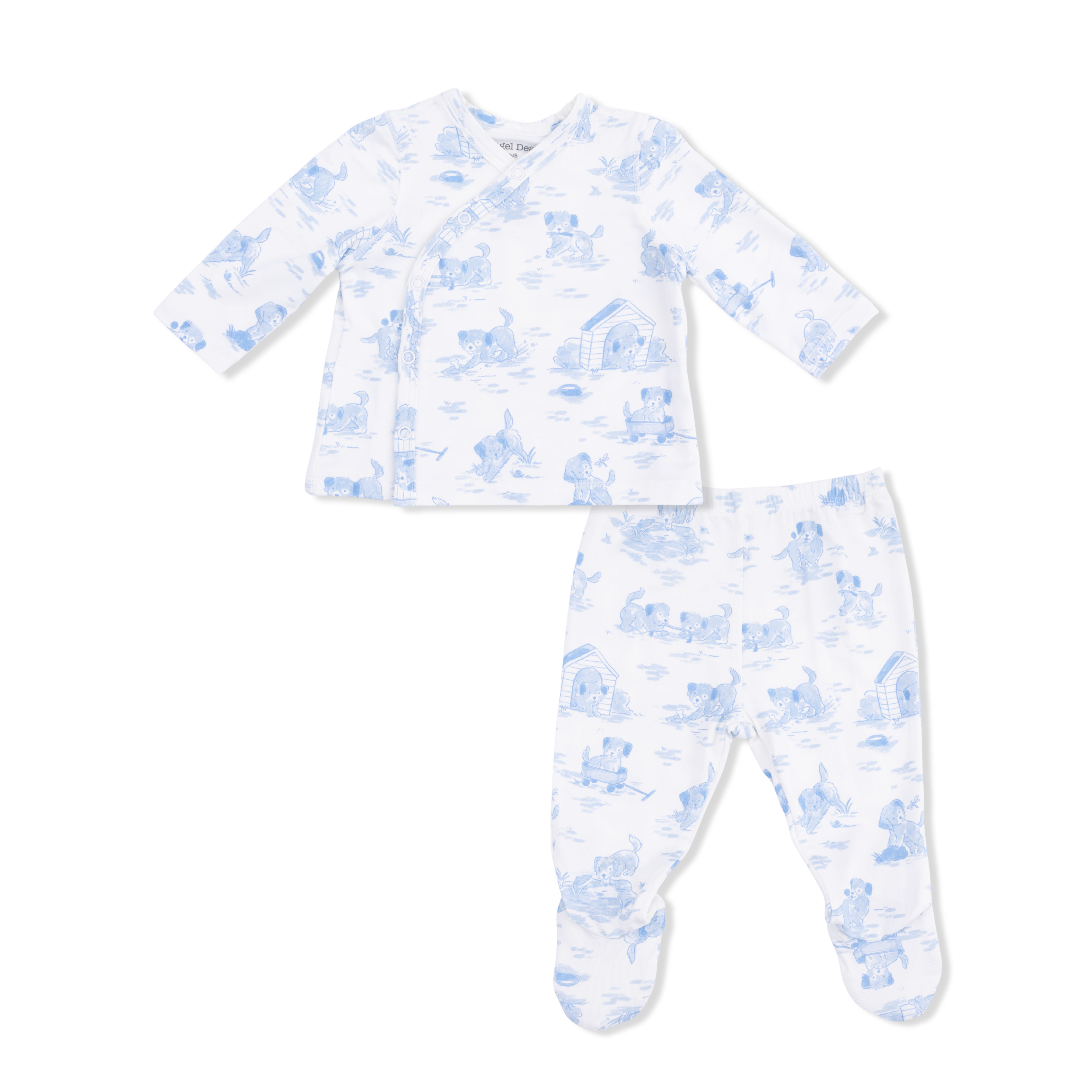 Puppy Toile Blue - Take Me Home Set With Convertible Pant