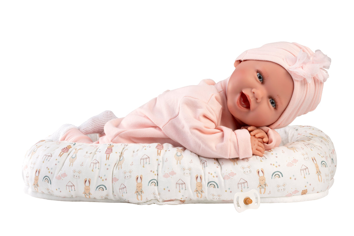 16.5" Soft Body Newborn Doll Mimi with Bed Cushion