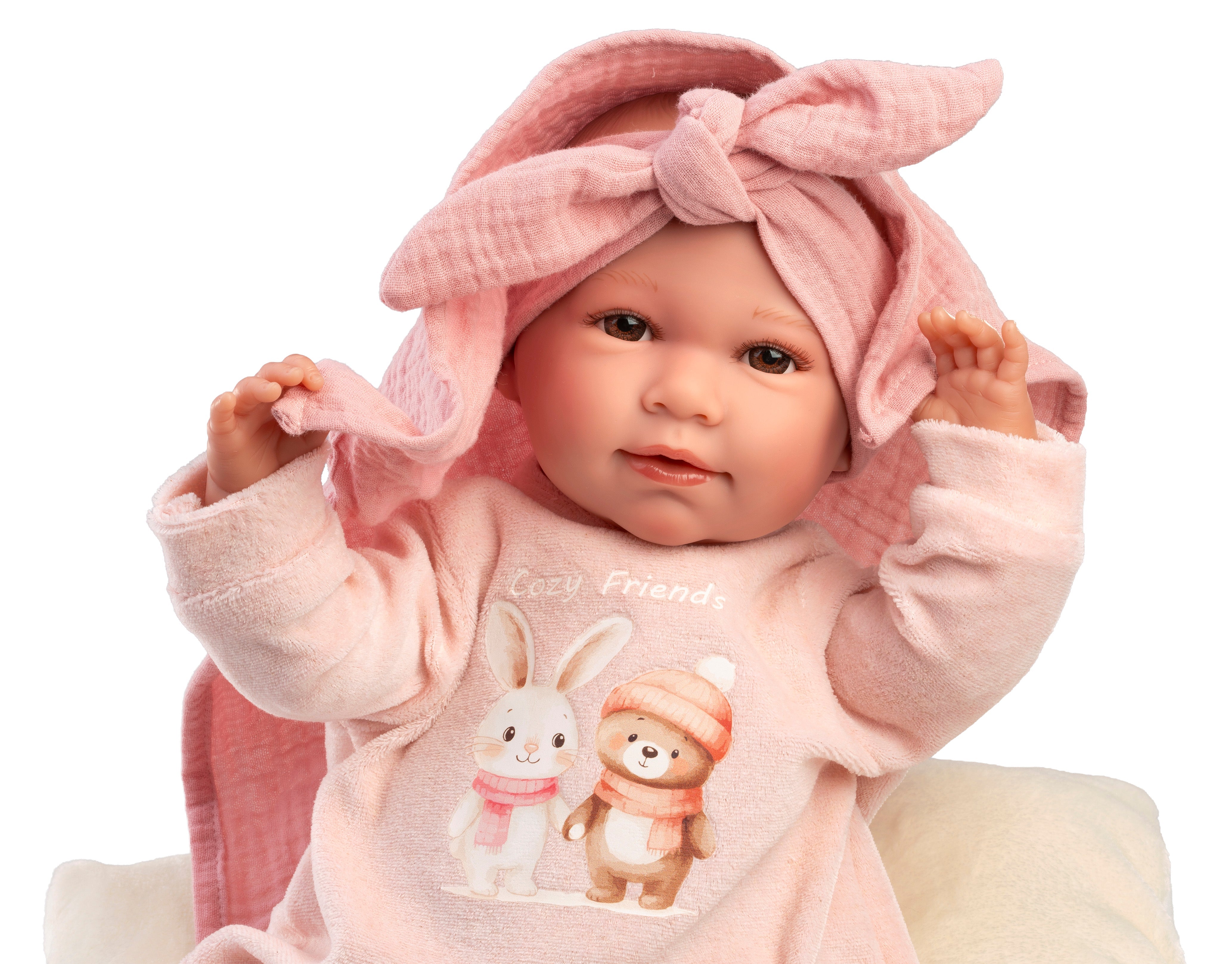 16.5" Soft Body Newborn Doll Cayetana with Cushion