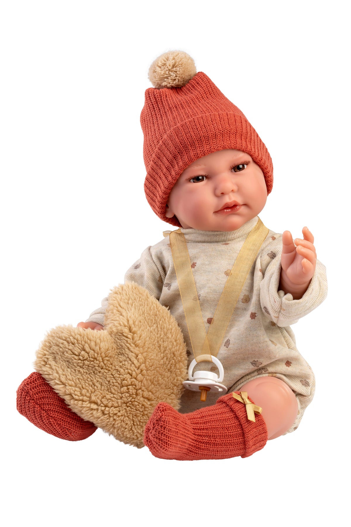 17.7" Soft Body Newborn Doll Miguel with Heart Shaped Pillow