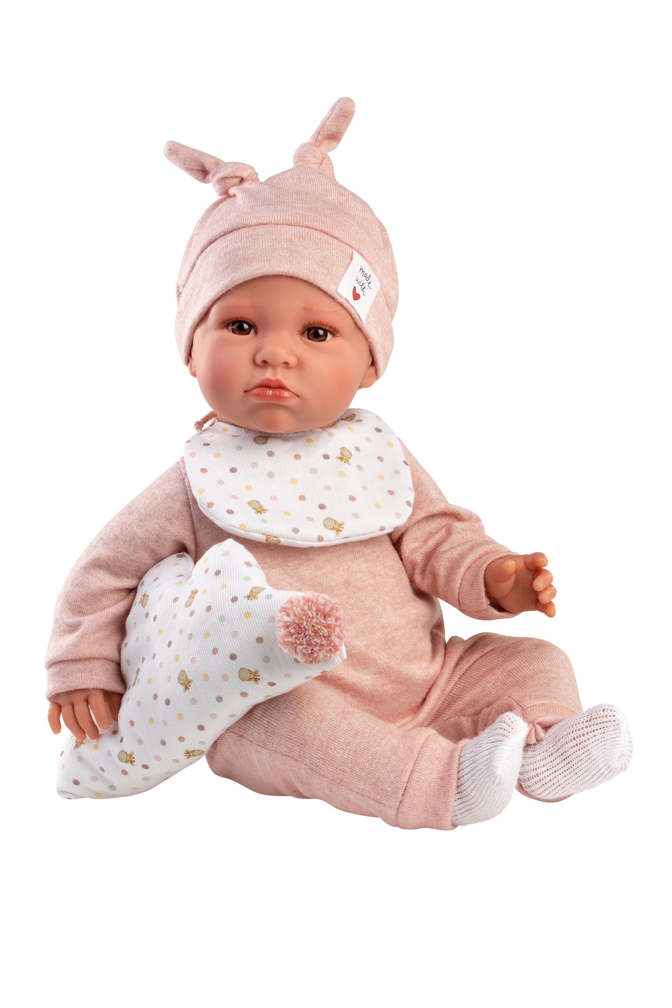 17.7" Soft Body Newborn Doll Marisol with Pillow