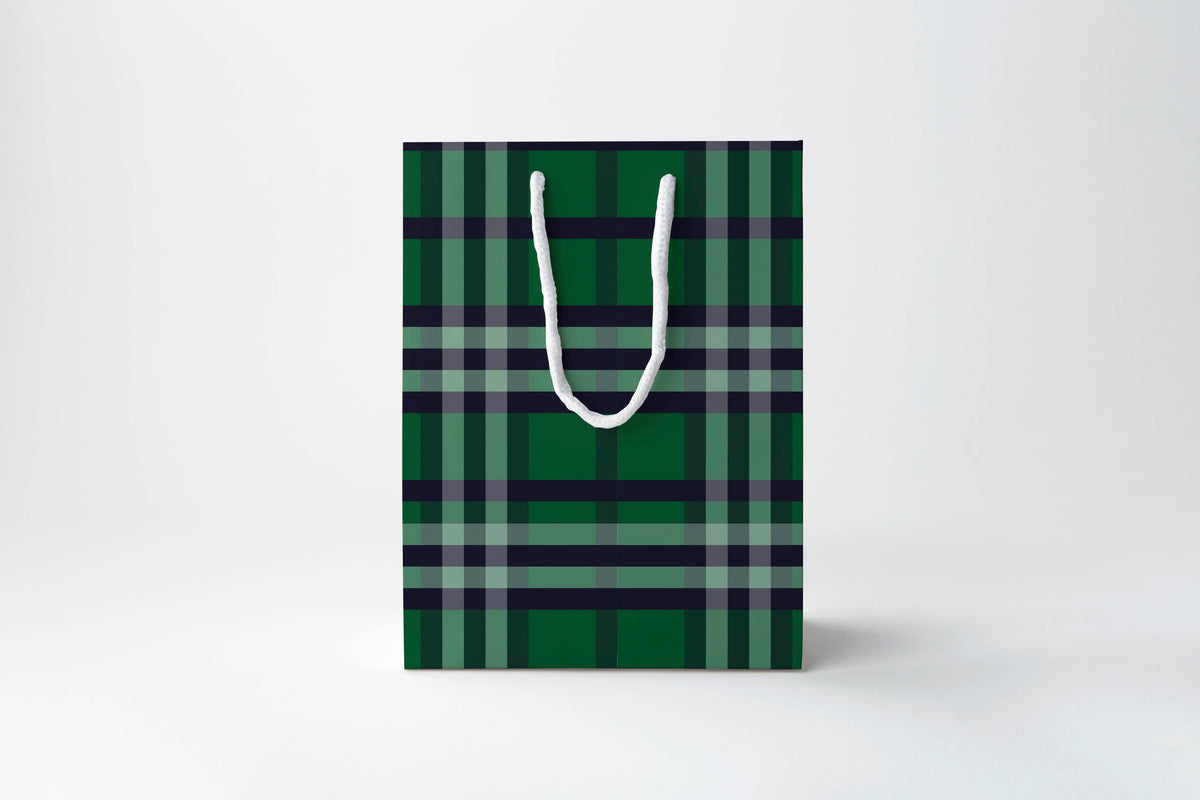 Blue Tartan Gift Bag | Luxury Gift Bag By Josil Paperie