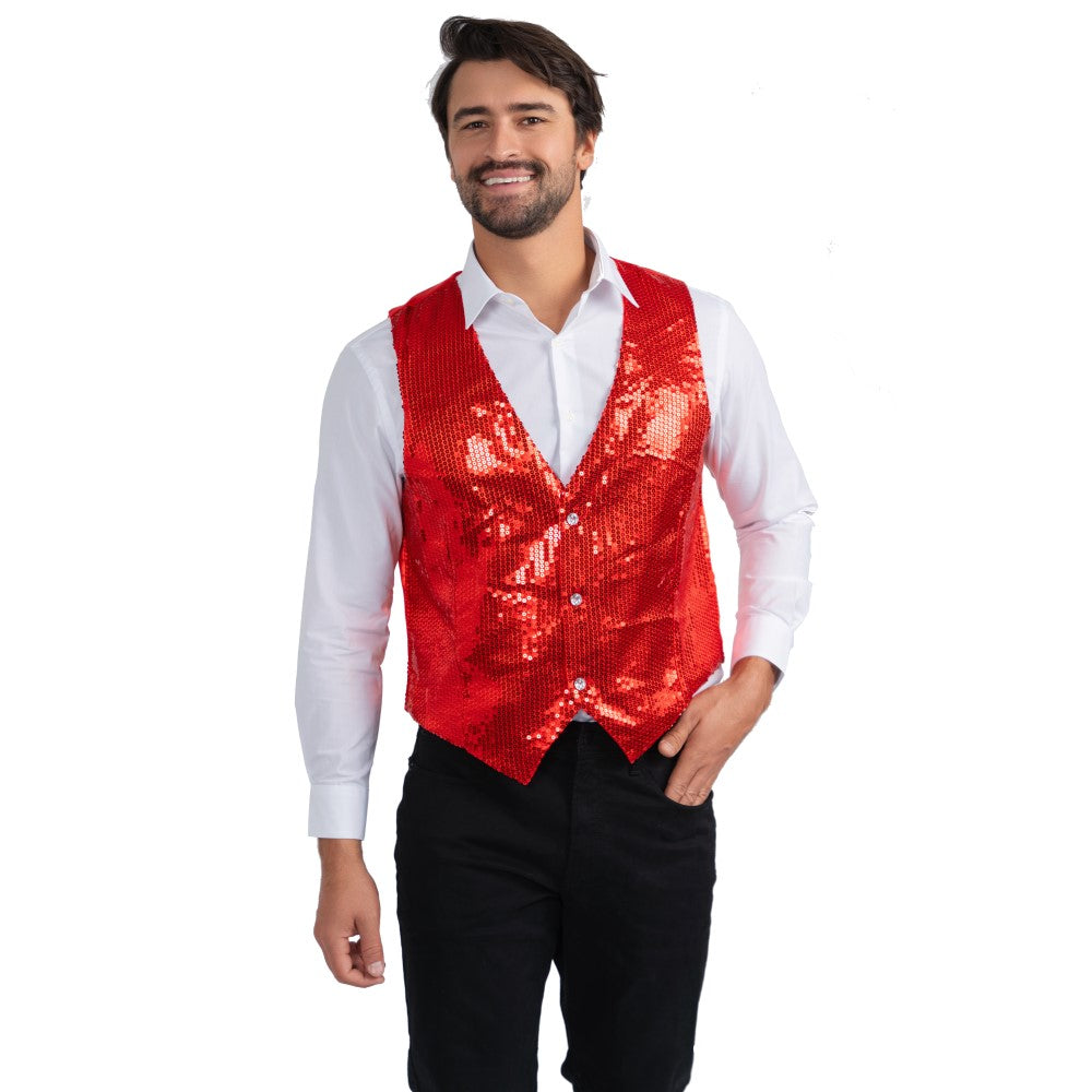 Red Sequin Vest - Adults