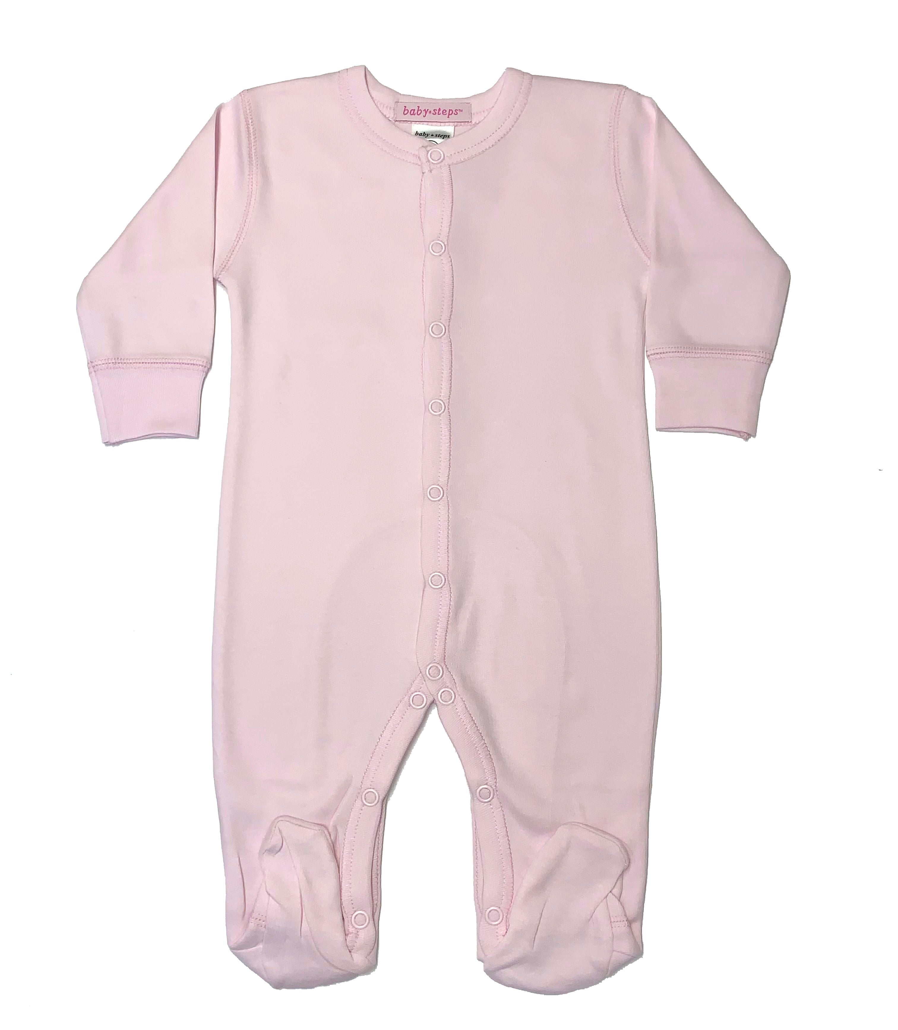 Baby Simply Solid Pink - Pico Trim Footie