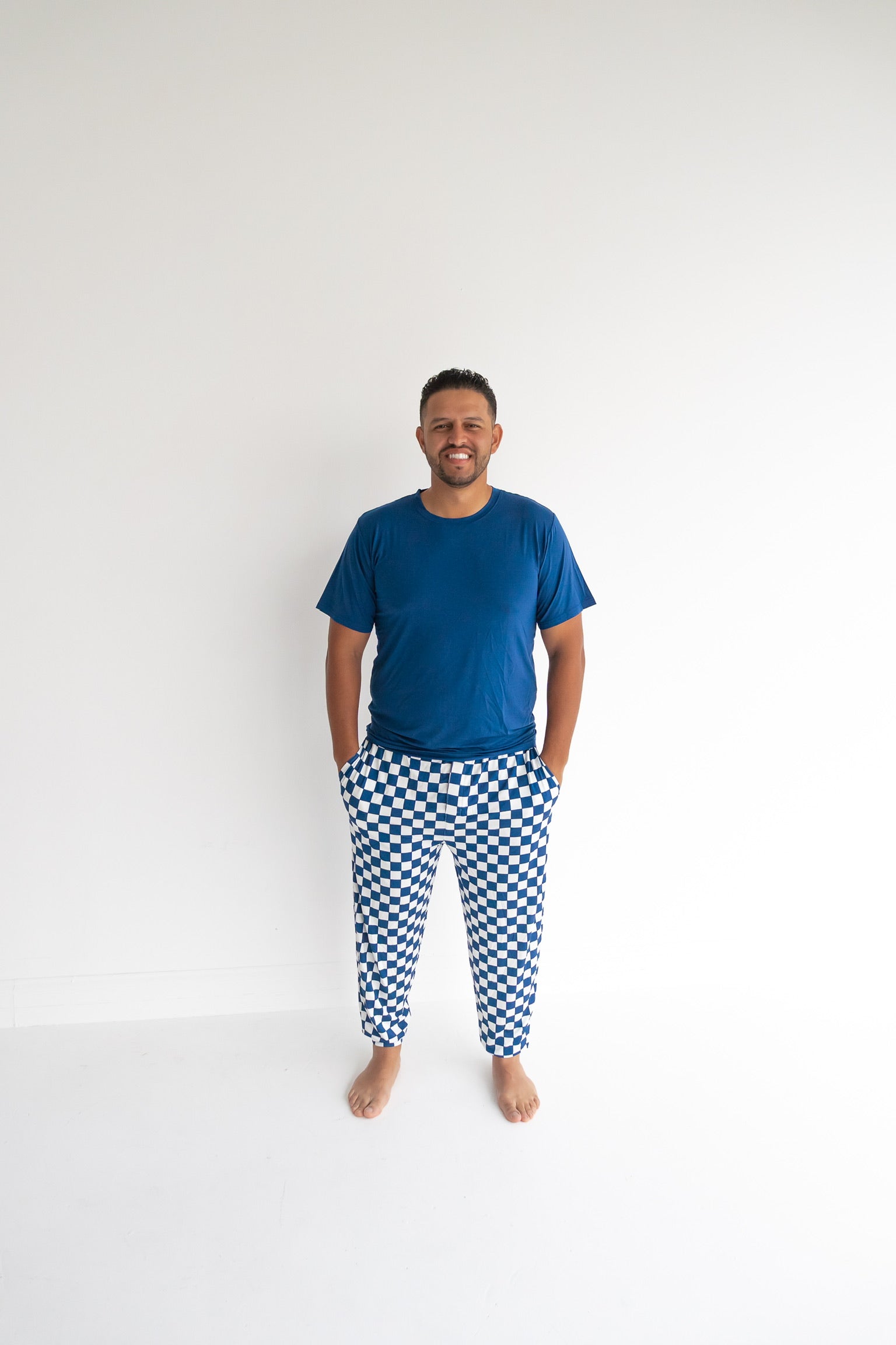 Navy Checkers Men's Dream Jogger Set