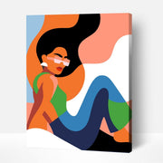 Colorful Girl – Paint By Numbers Kit | Artwille | 14x18 Inch Canvas