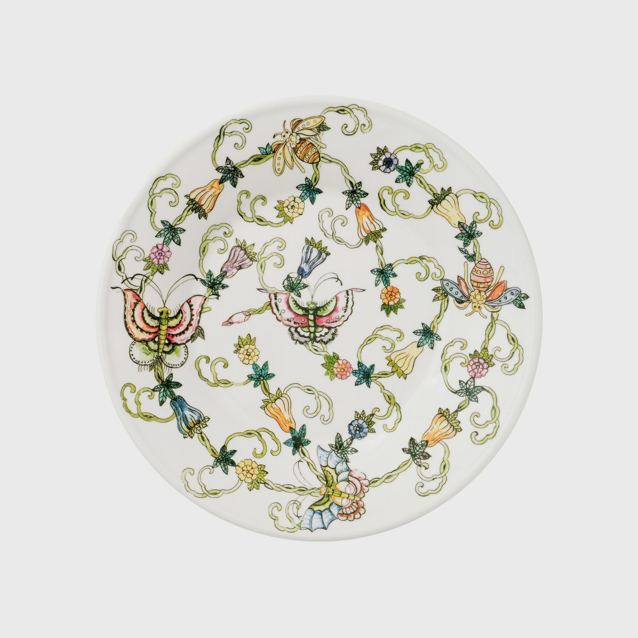 Butterfly And Bees Salad Plates, Set Of Four