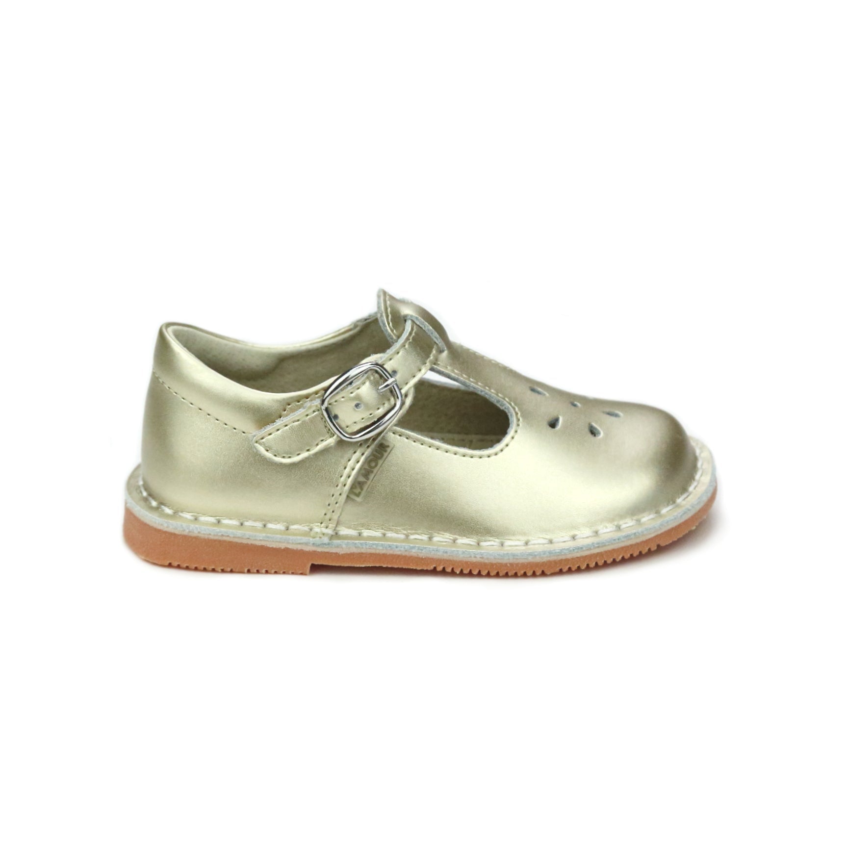 Joy Metallic Leather T-strap Mary Jane