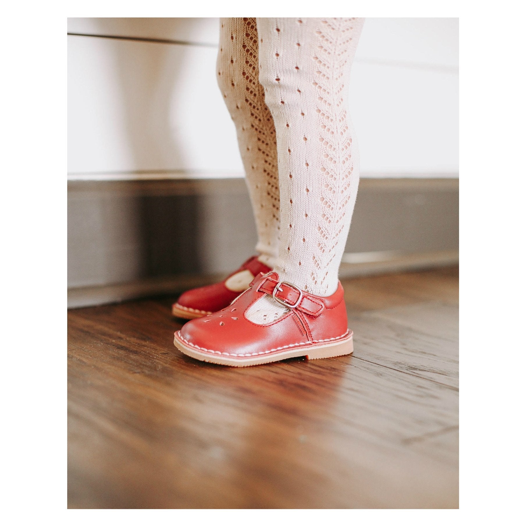 Joy Classic Red Leather T-strap Mary Jane