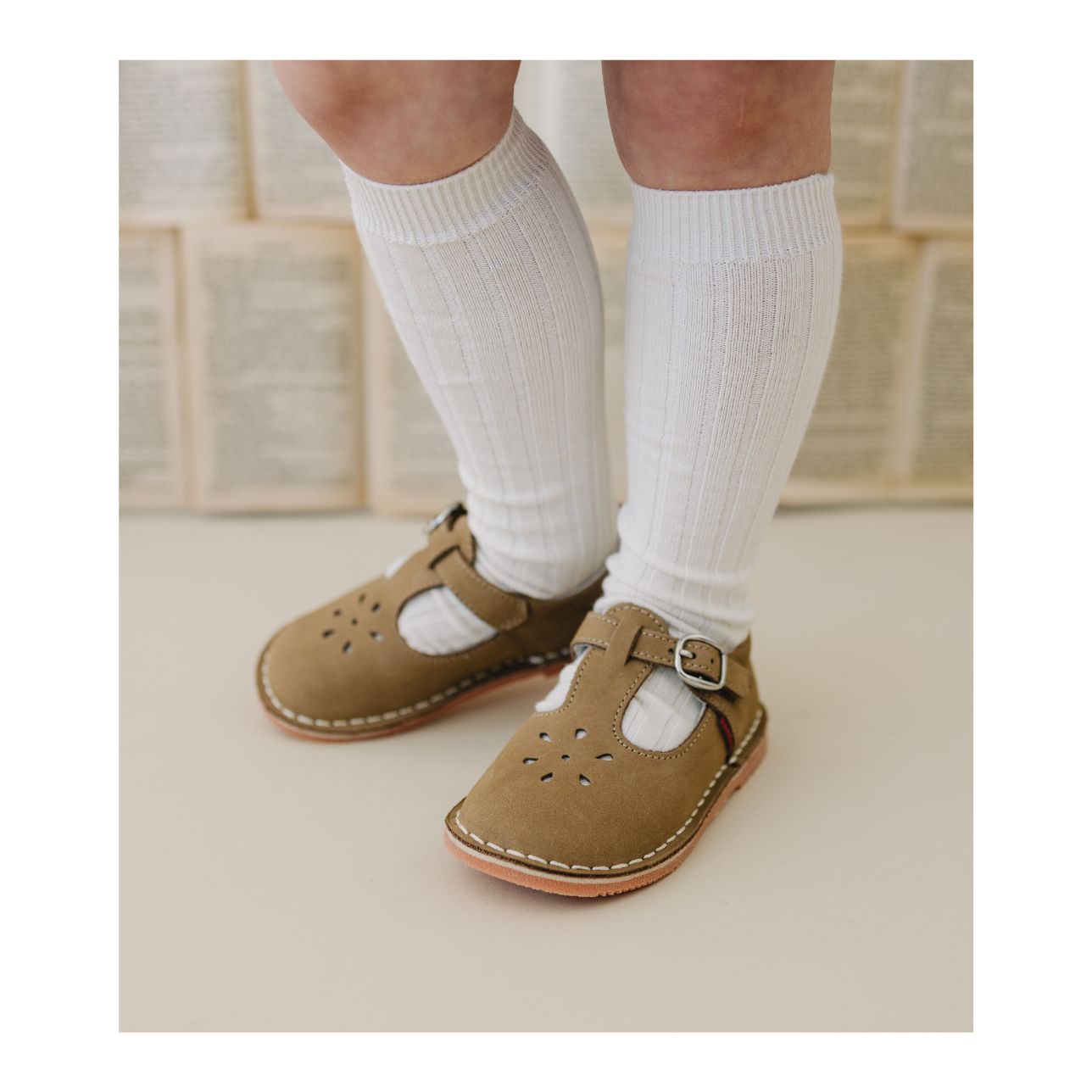 Joy Classic Nubuck Leather T-strap Mary Jane