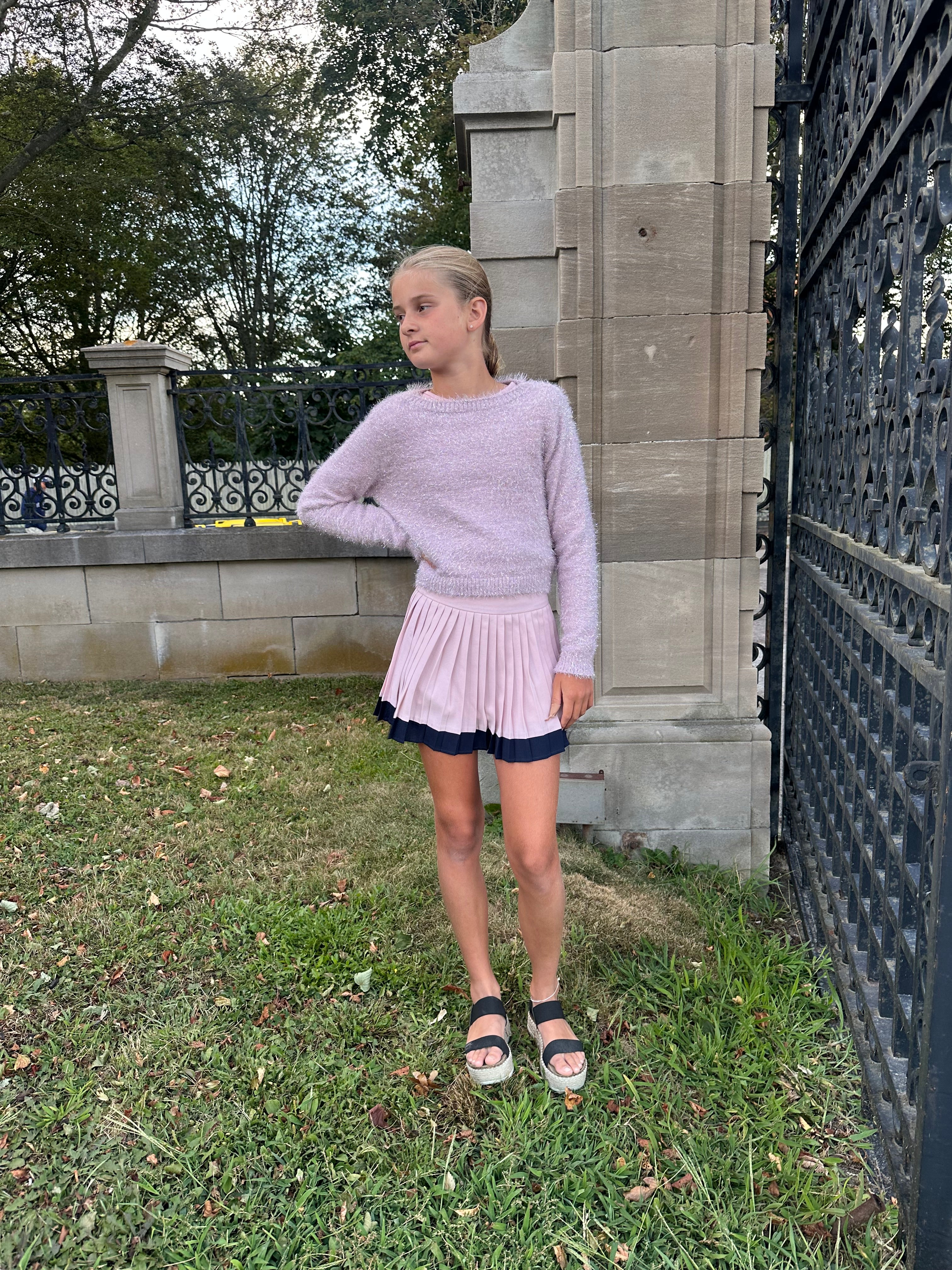 Aa Black/white Pleated Skirt