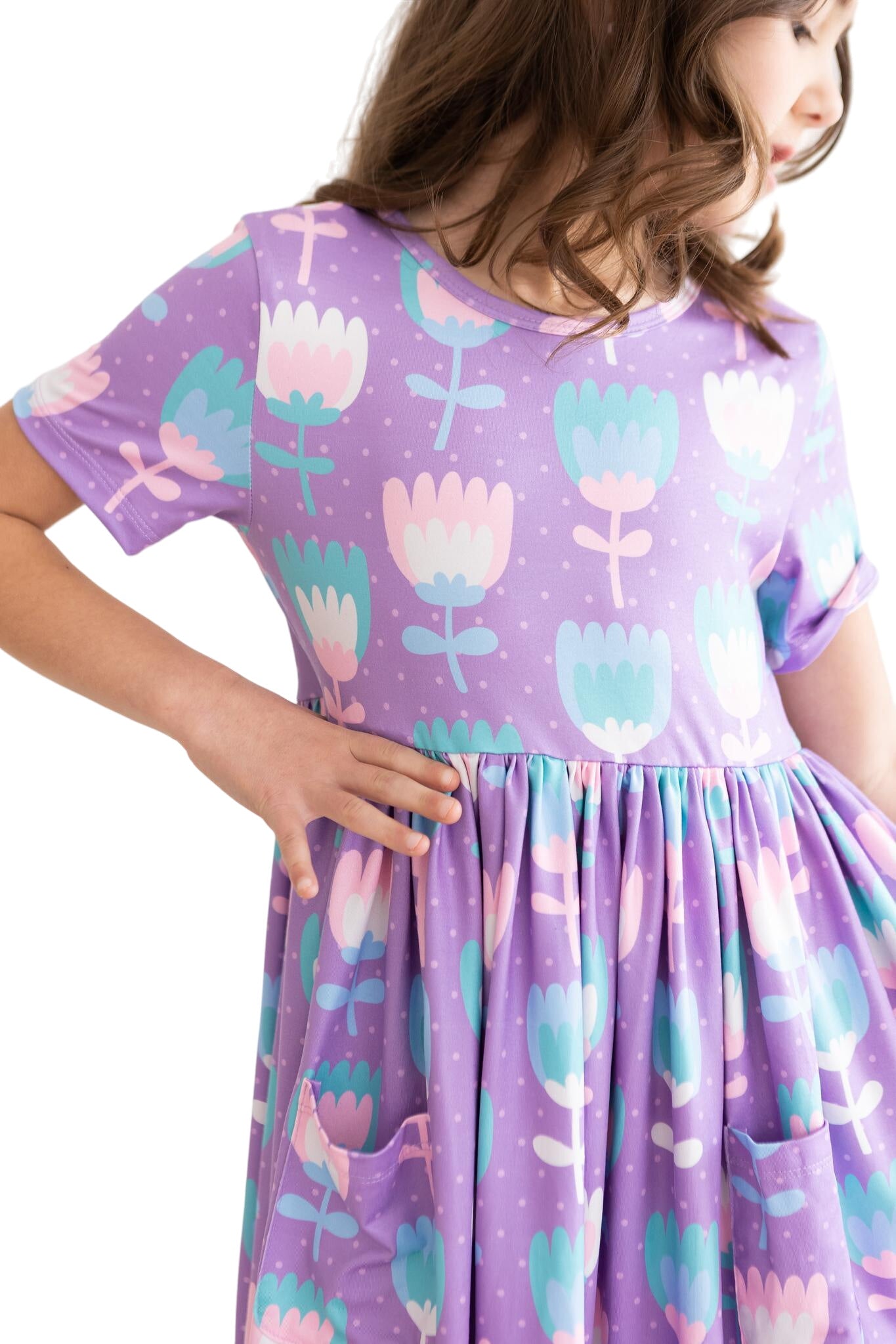 Too Cool Tulips S/s Pocket Twirl Dress