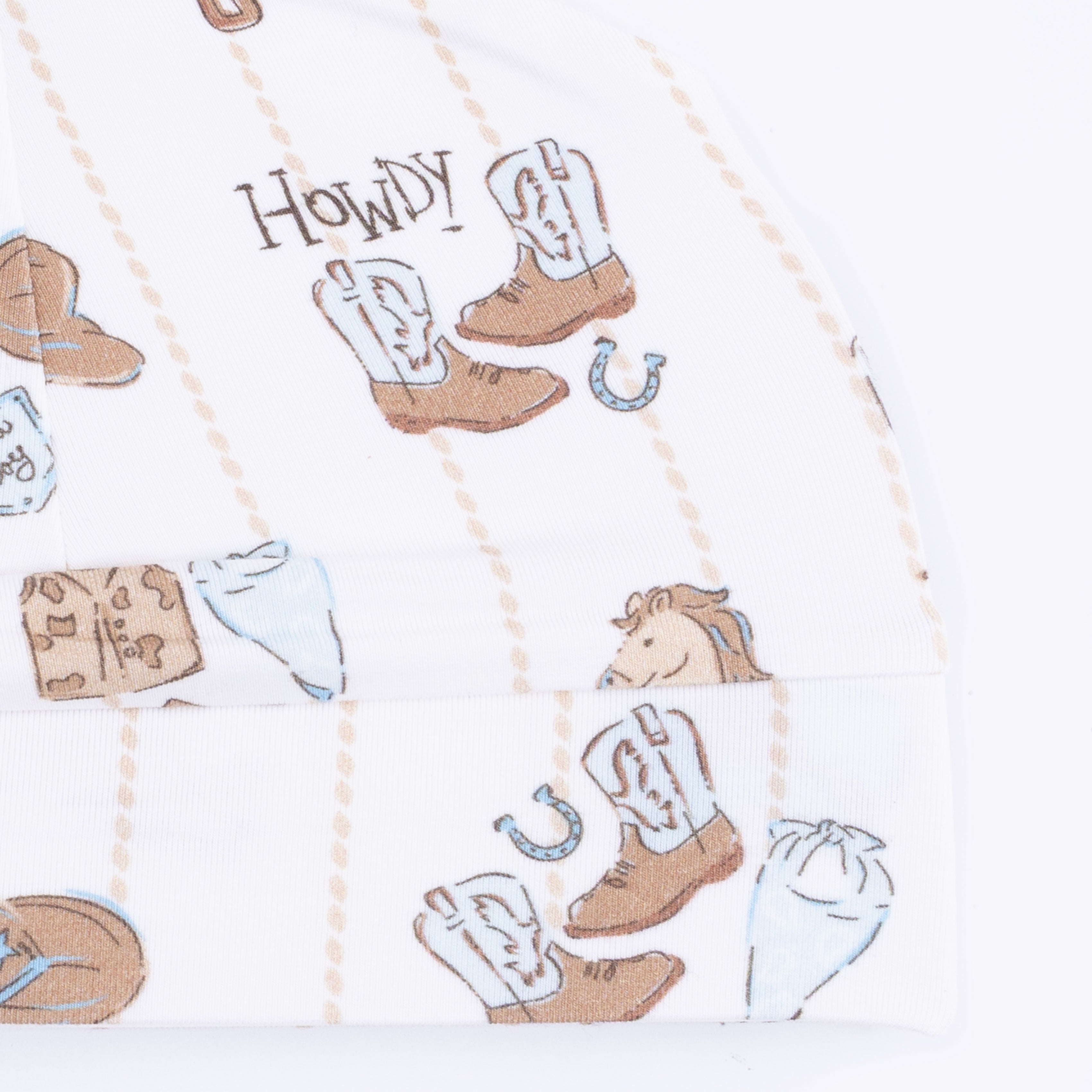 Cowboy Nursery - Lap Shoulder Gown & Beanie Hat