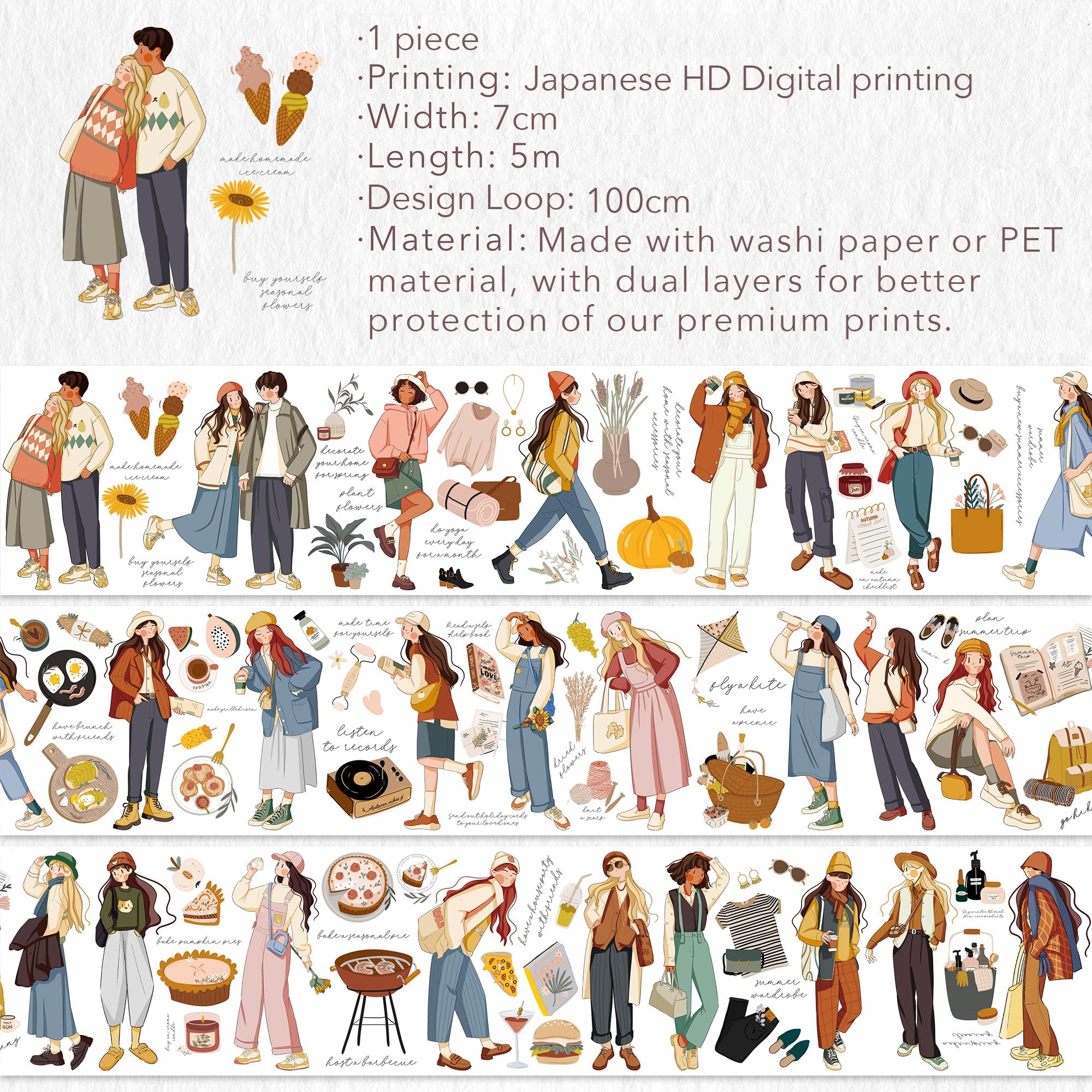 Moment In Time Wide Washi / PET Tape by The Washi Tape Shop