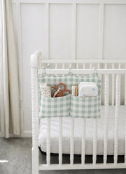 Light Green Checkered Crib Organizer
