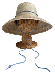Wildflower Sun Hat - Cornflower Blue Paracord Lanyard With Wood & Jade Toggle Beads