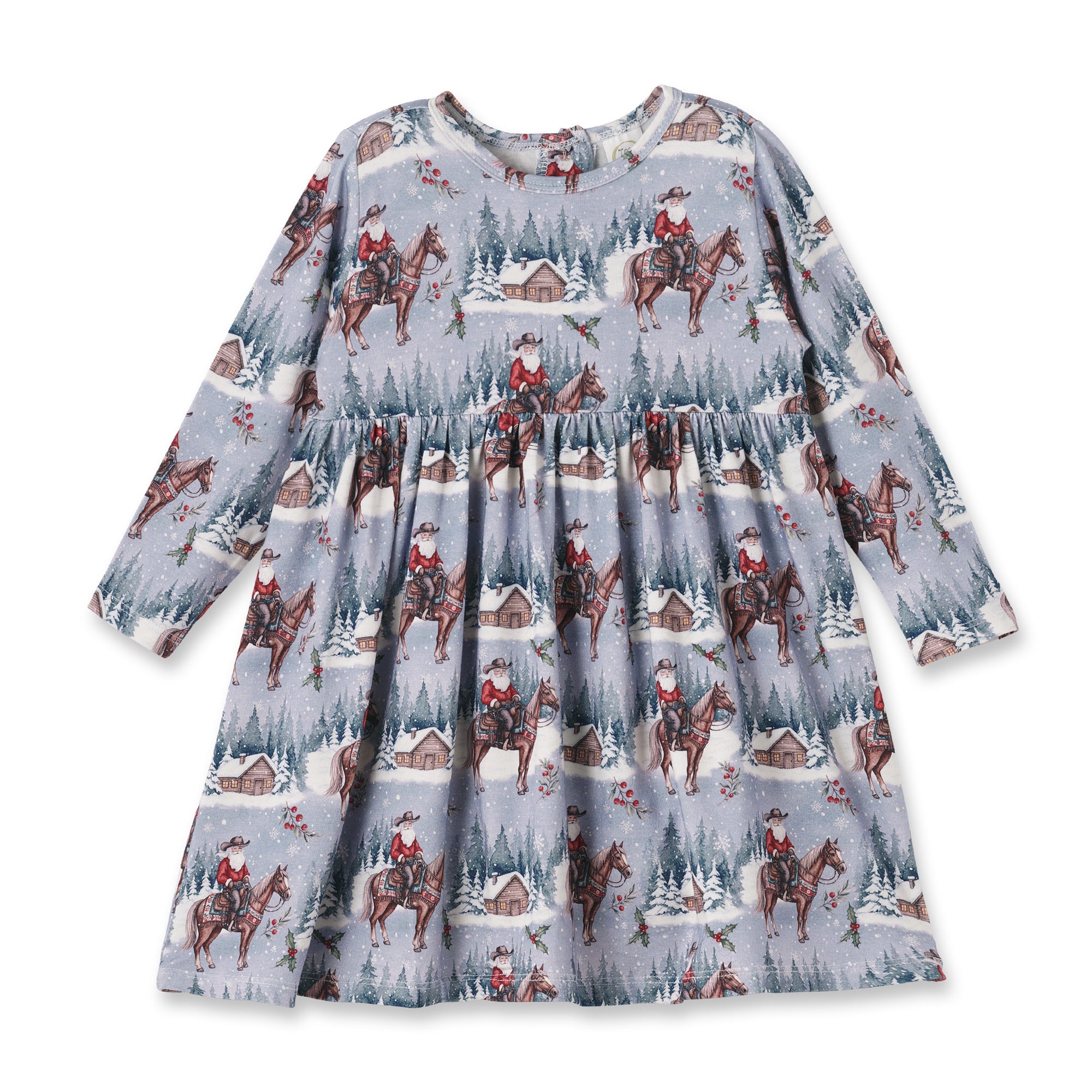 Cowgirl Christmas Girls Dress – Soft Bamboo Holiday Style