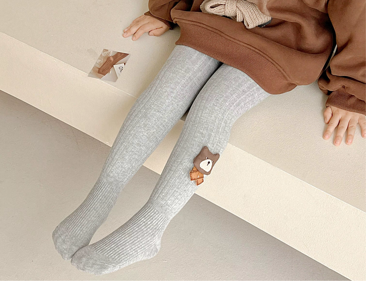 Fleece-lined Ribbed Footed Leggings – Thermal Winter Toddler & Baby Pants