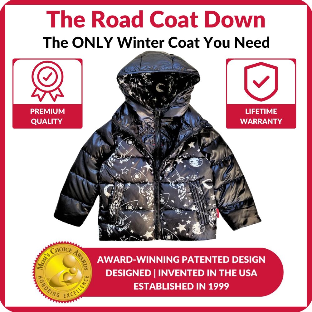 Car Seat Coat | The Road Coat Down - Rocketship Print
