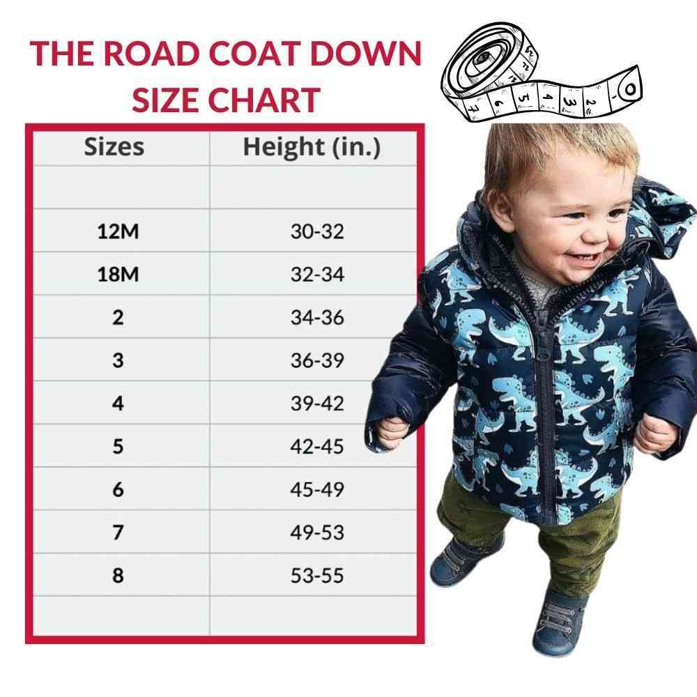 Car Seat Coat | The Road Coat Down - Navy Raptor Print