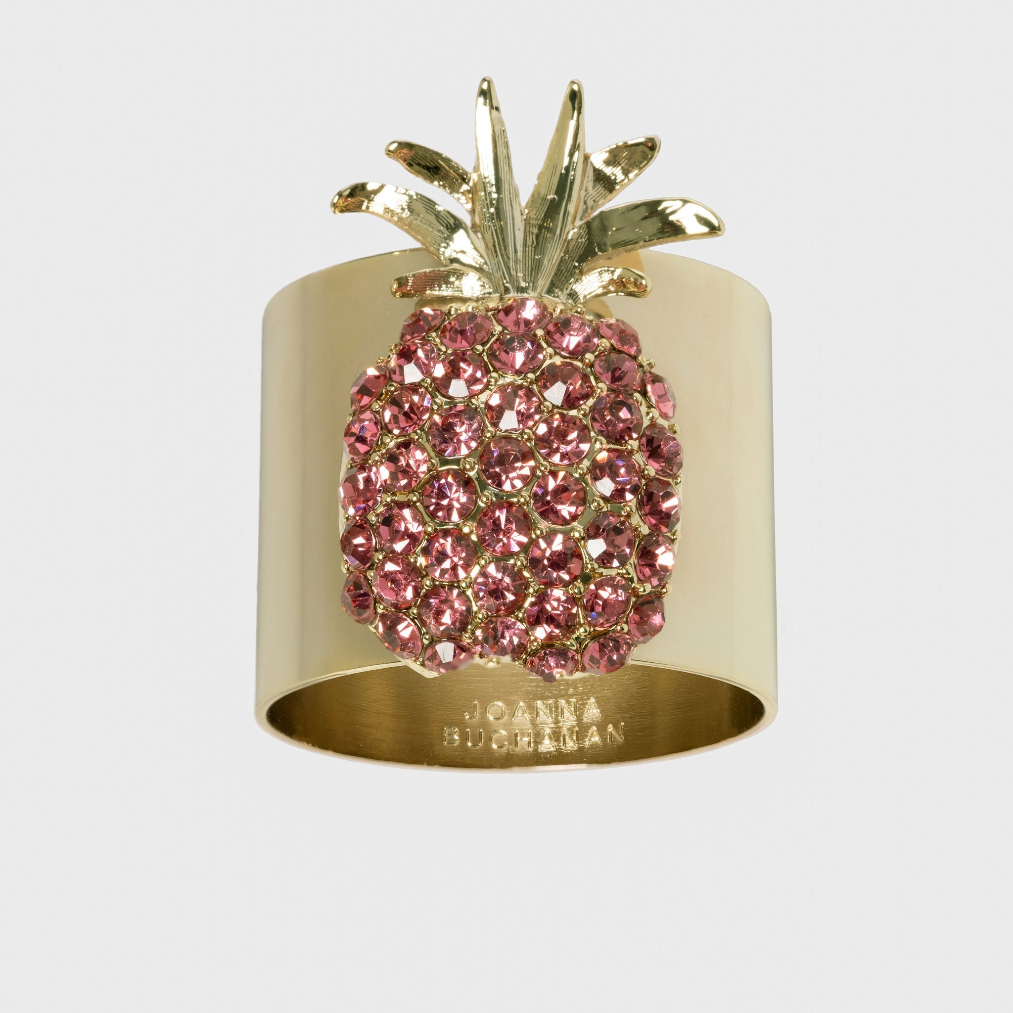 Pineapple Napkin Rings, Pink, Set Of Two