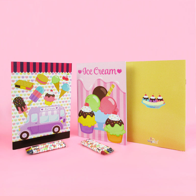 Ice Cream Coloring Books With Crayons Party Favors - Set Of 6 Or 12