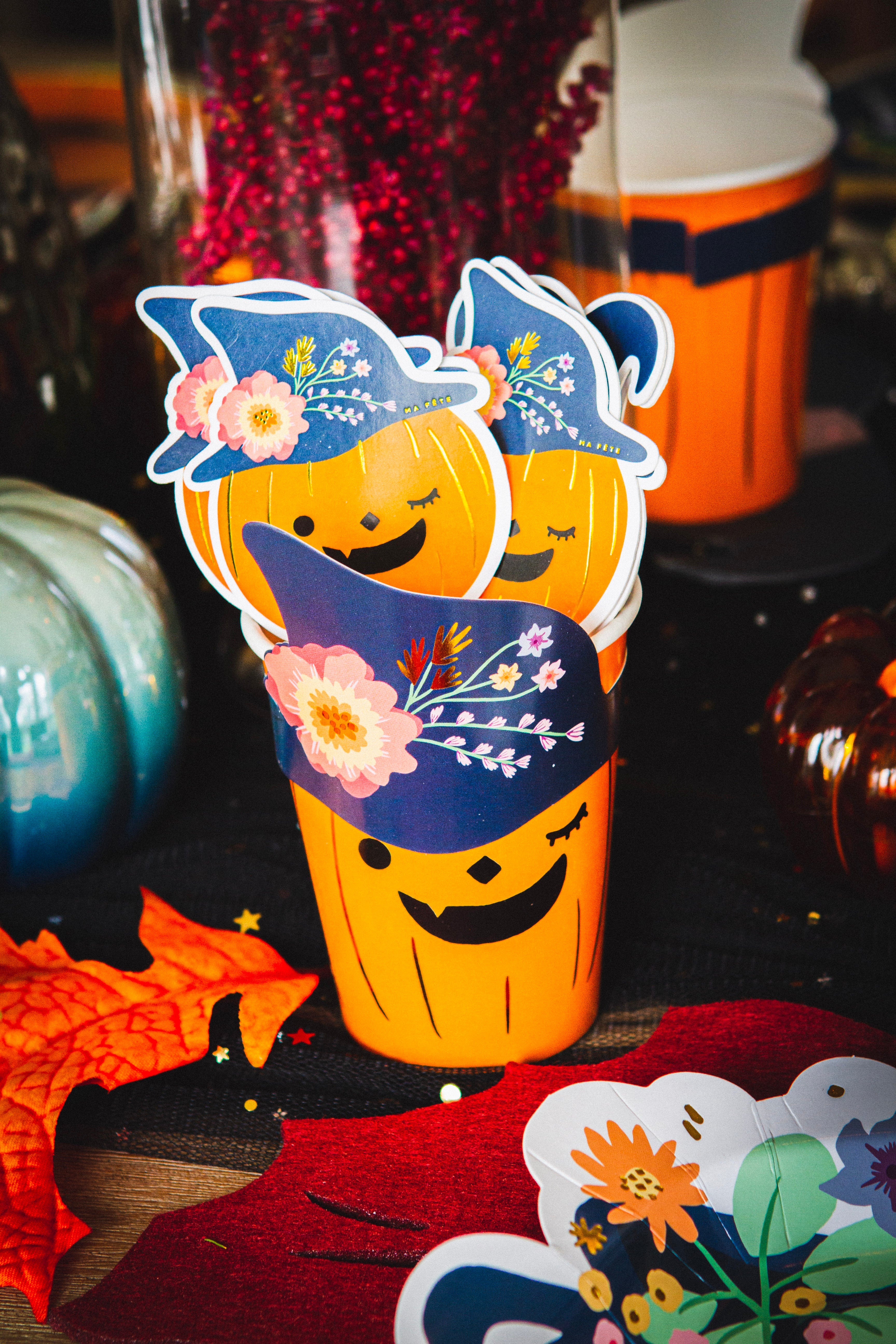 Pumpkin Paper Cups With A Hat Sleeve