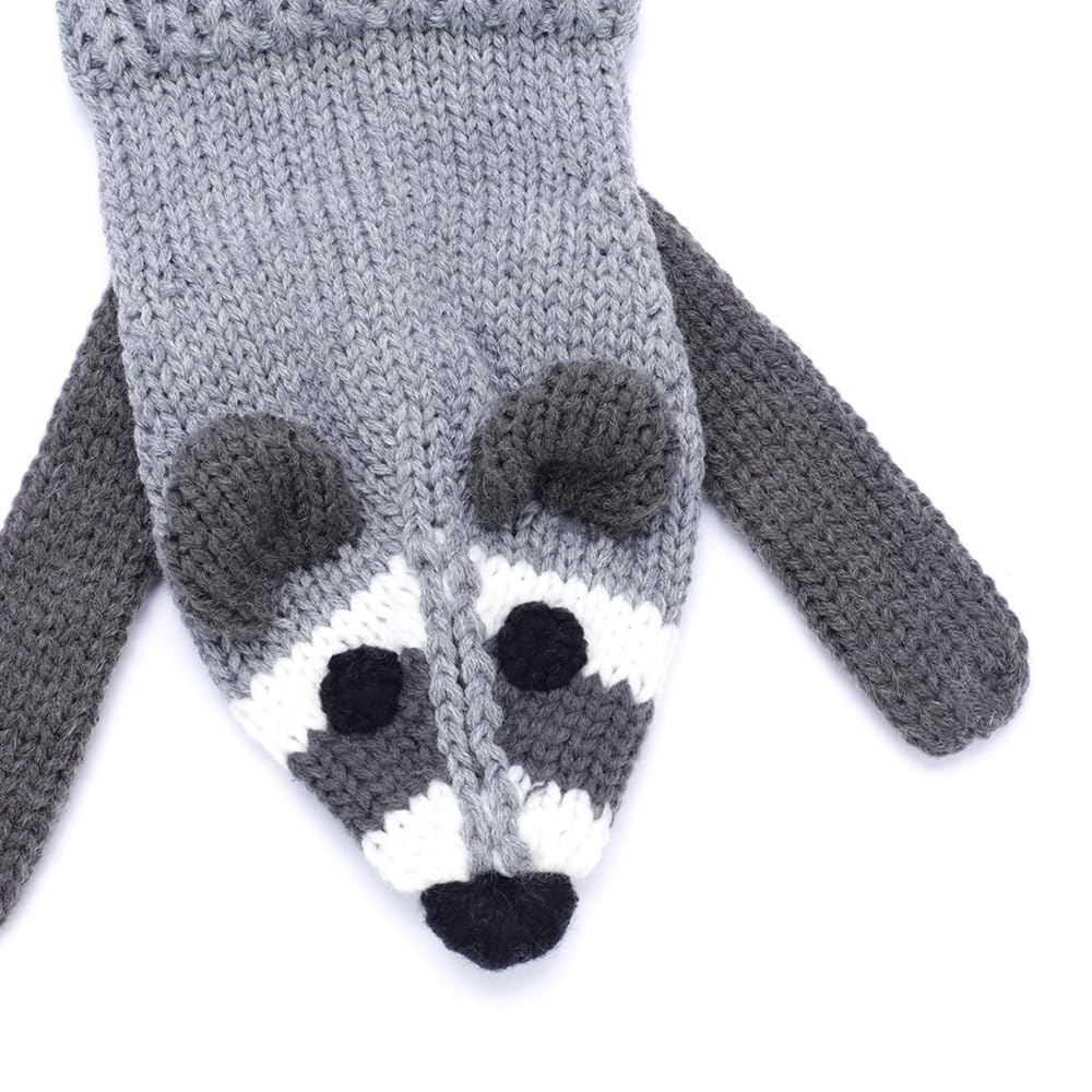 Kids Raccoon Knitted Scarf (4-12y) Unisex