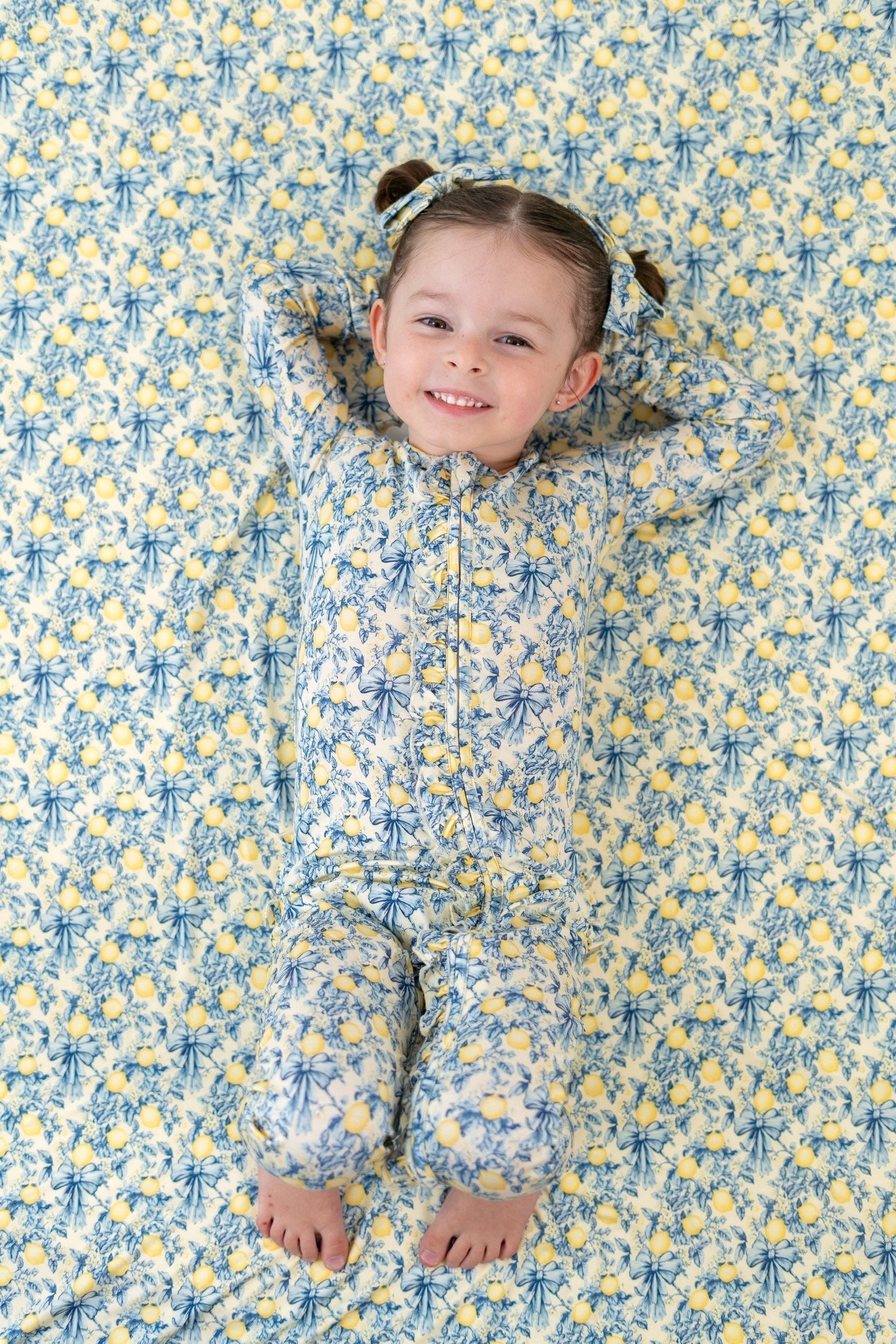 Vintage Citrus Toile Dream Ruffle Romper