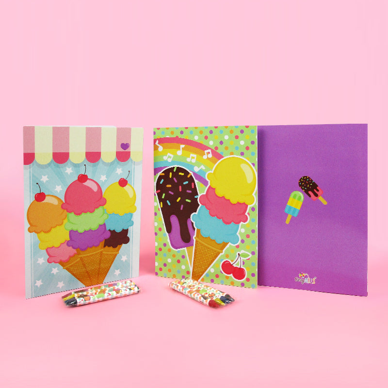 Ice Cream Coloring Books With Crayons Party Favors - Set Of 6 Or 12