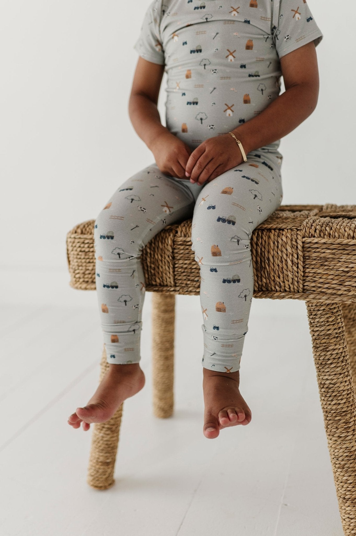 Boys Short Sleeve Lounge Set In Farm
