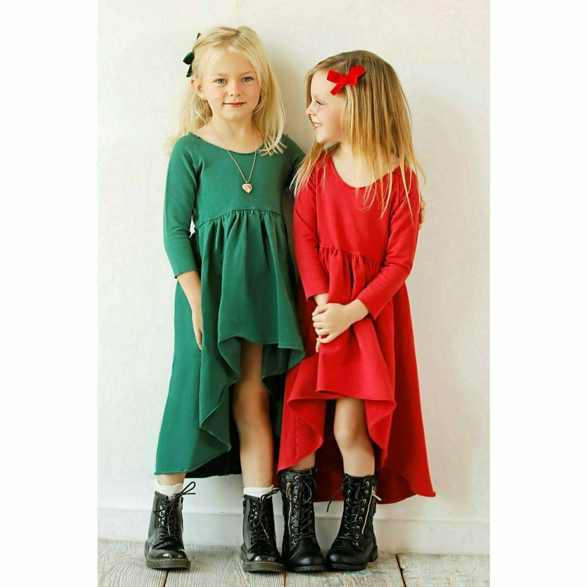 Organic Giselle Dress Long Sleeve Red