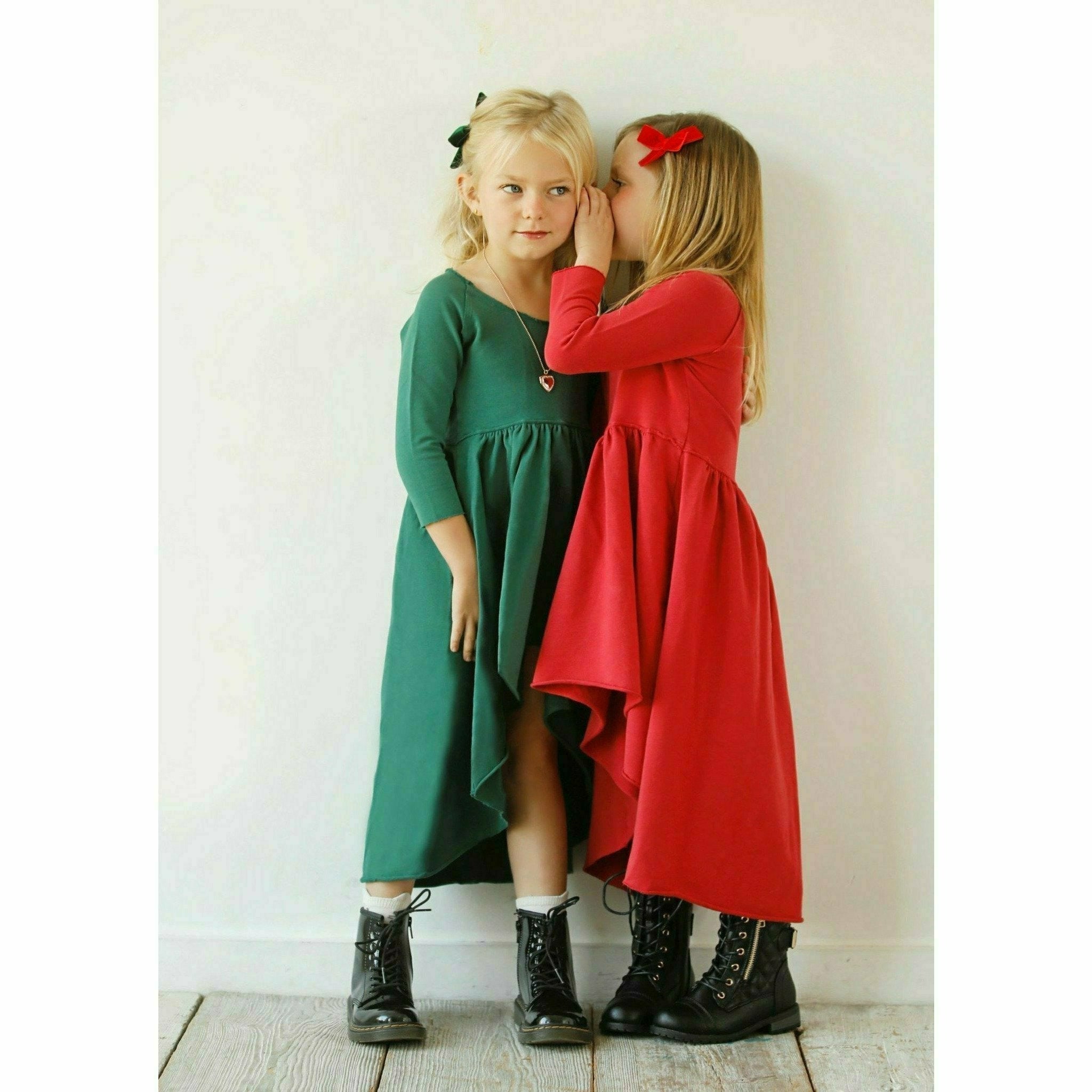 Organic Giselle Dress Long Sleeve Red