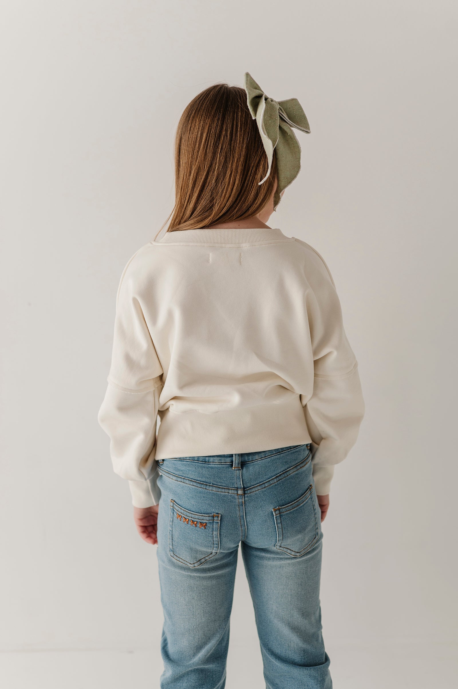 Girls Drop Shoulder Blouson Sweatshirt In Floral Garden